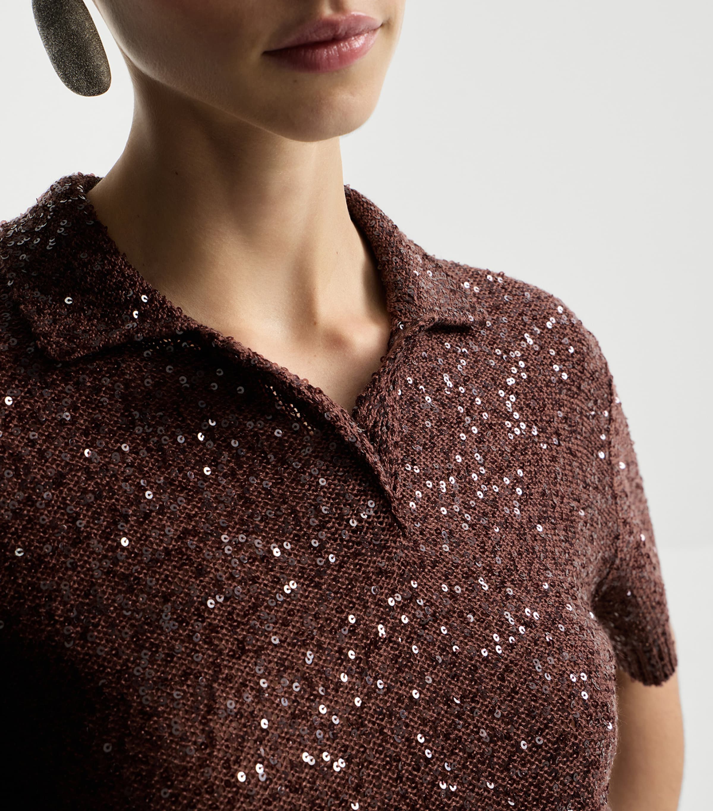 Sequin Collared Top C9092 Image 6