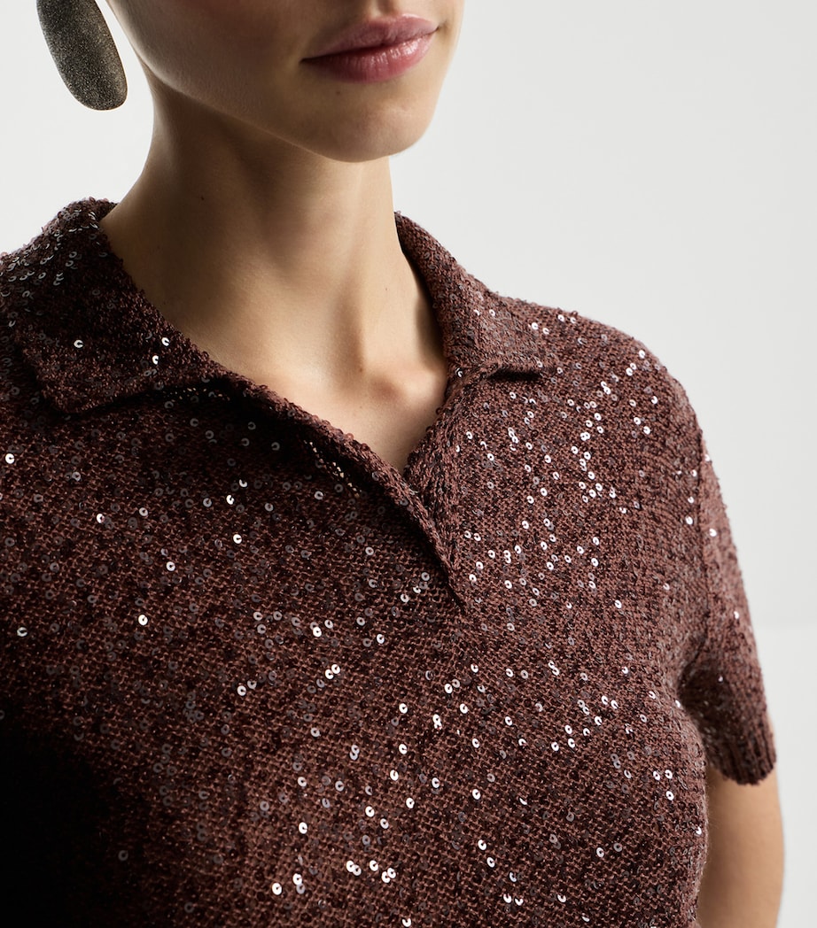 Sequin Collared Top C9092 Image 6