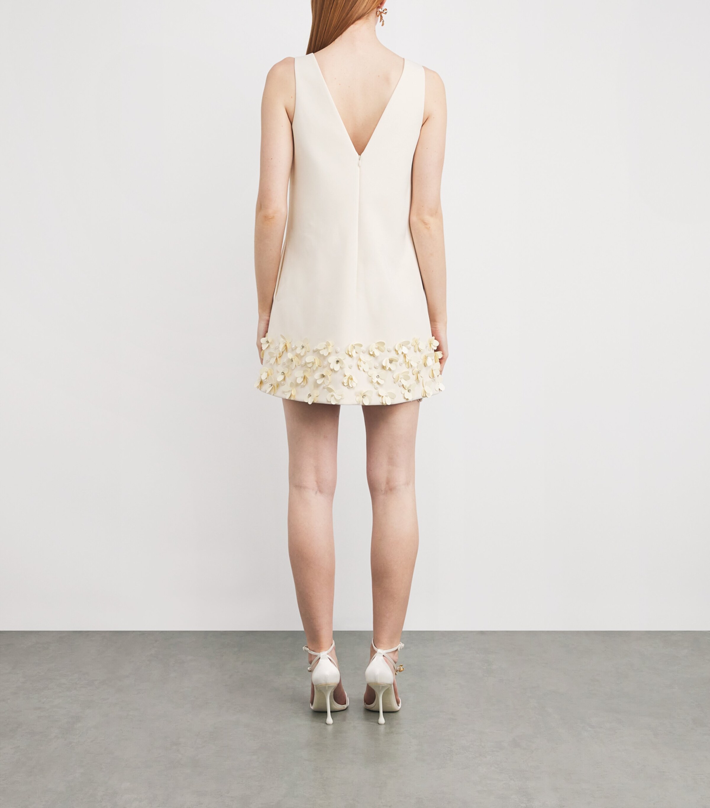 Crepe Sequinned Mini Dress CREAM Image 3