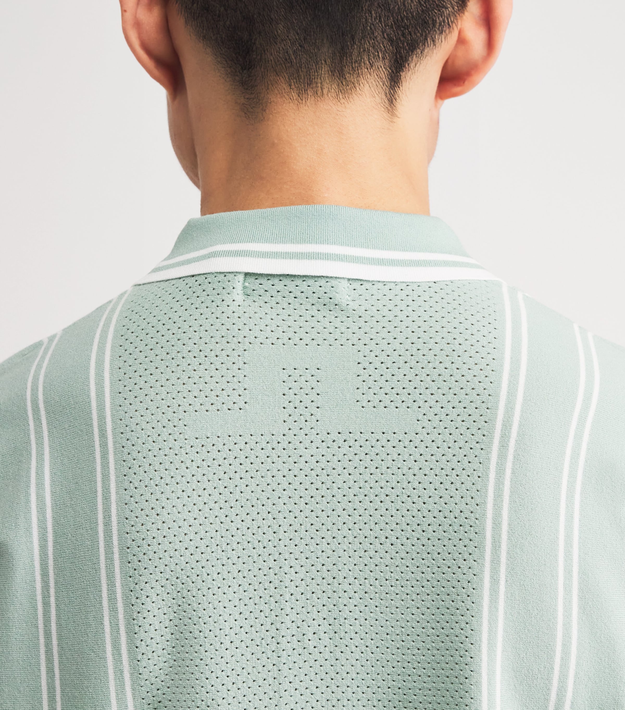 J Lindeberg Mens Stripe Rue Short-Sleeve Shirt Jadeite Image 3