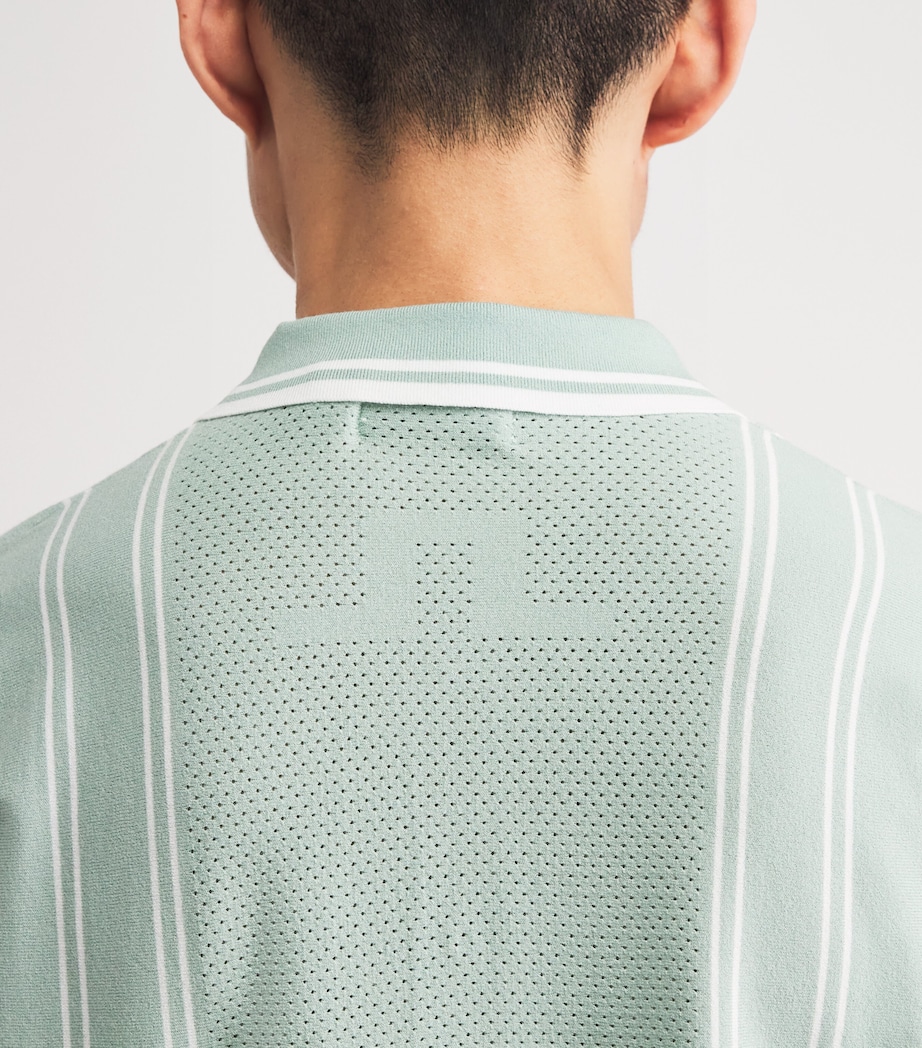 J Lindeberg Mens Stripe Rue Short-Sleeve Shirt Jadeite Image 3