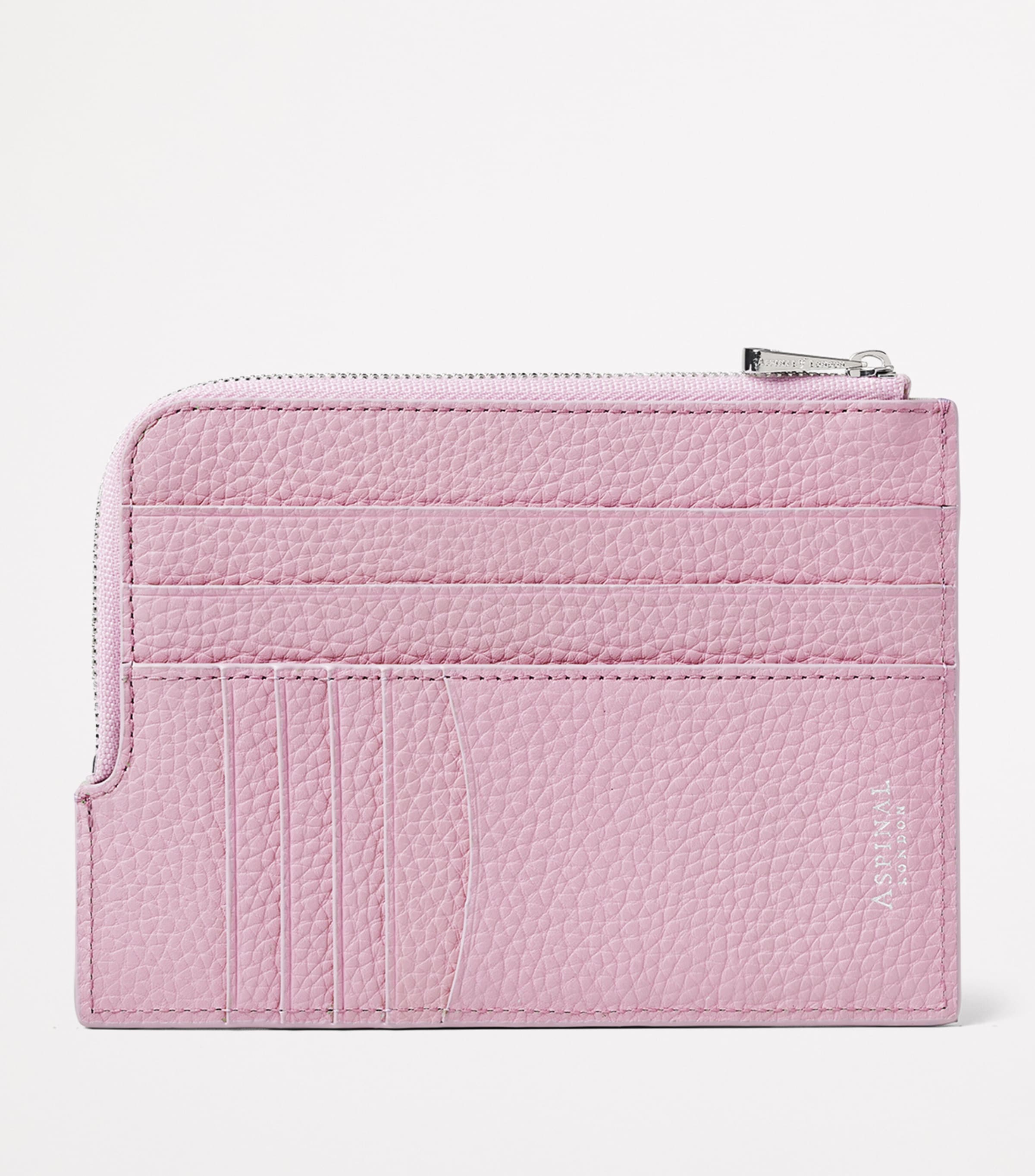 Leather Zipped Travel Wallet LILAC Image 3