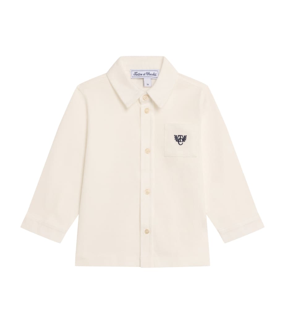 Embroidered Logo Shirt (3 Months-4 Years) 13NACRE Image 1