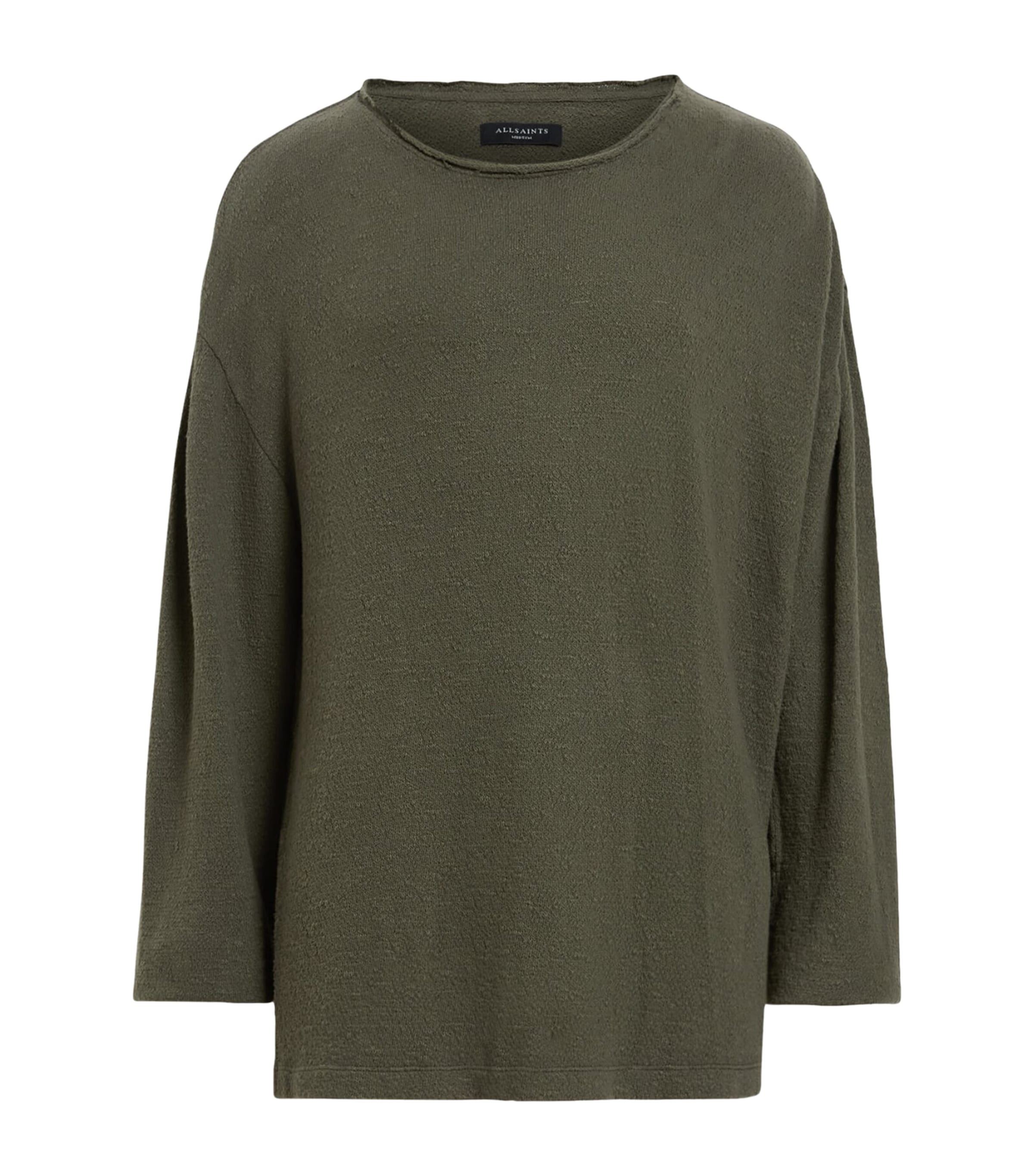 Shop Allsaints Oversized Sears Sweater In Green