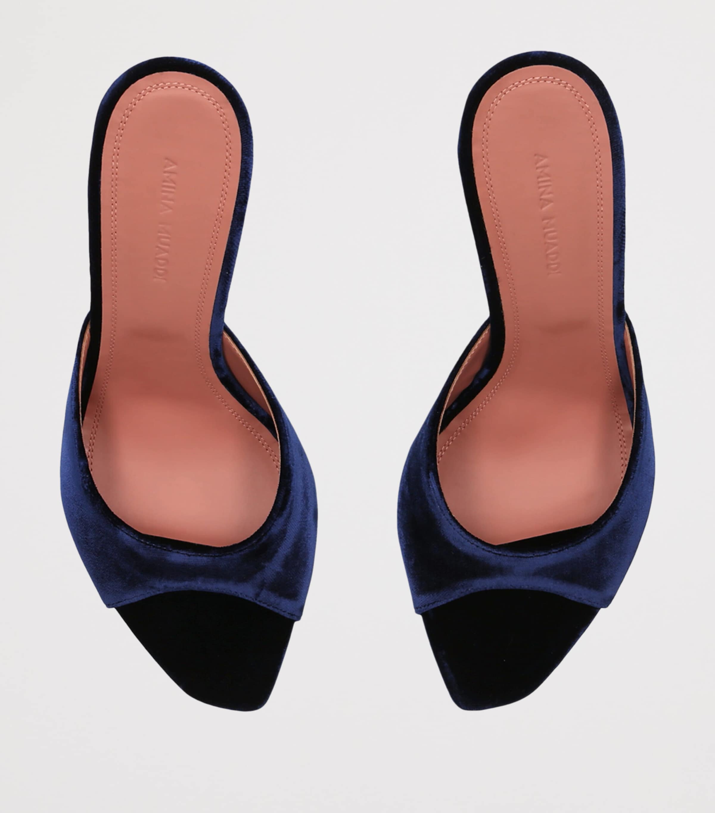 Amina Muaddi Velvet Alexa Mules 95 Blue/dark Image 3