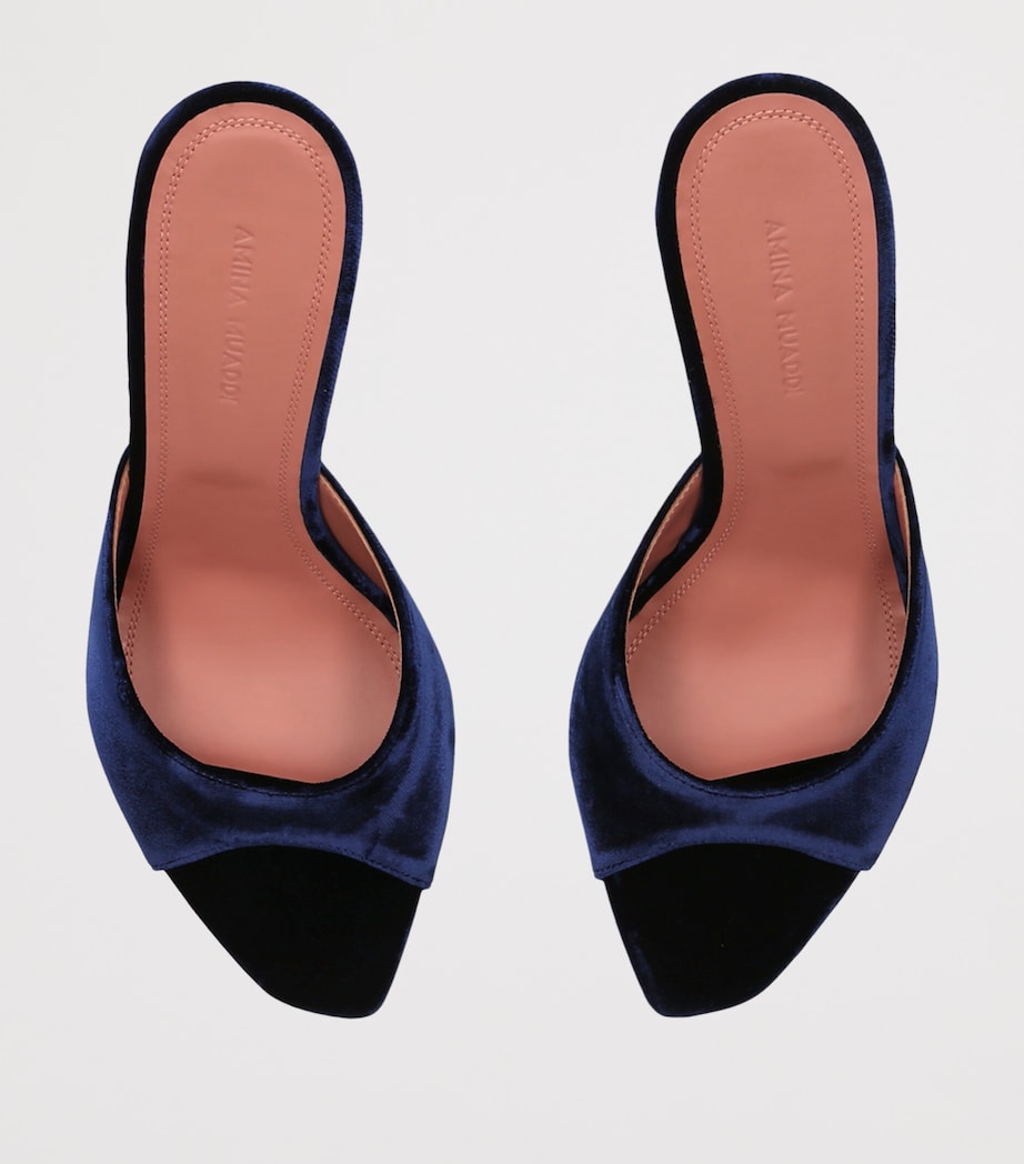 Amina Muaddi Velvet Alexa Mules 95 Blue/dark Image 3