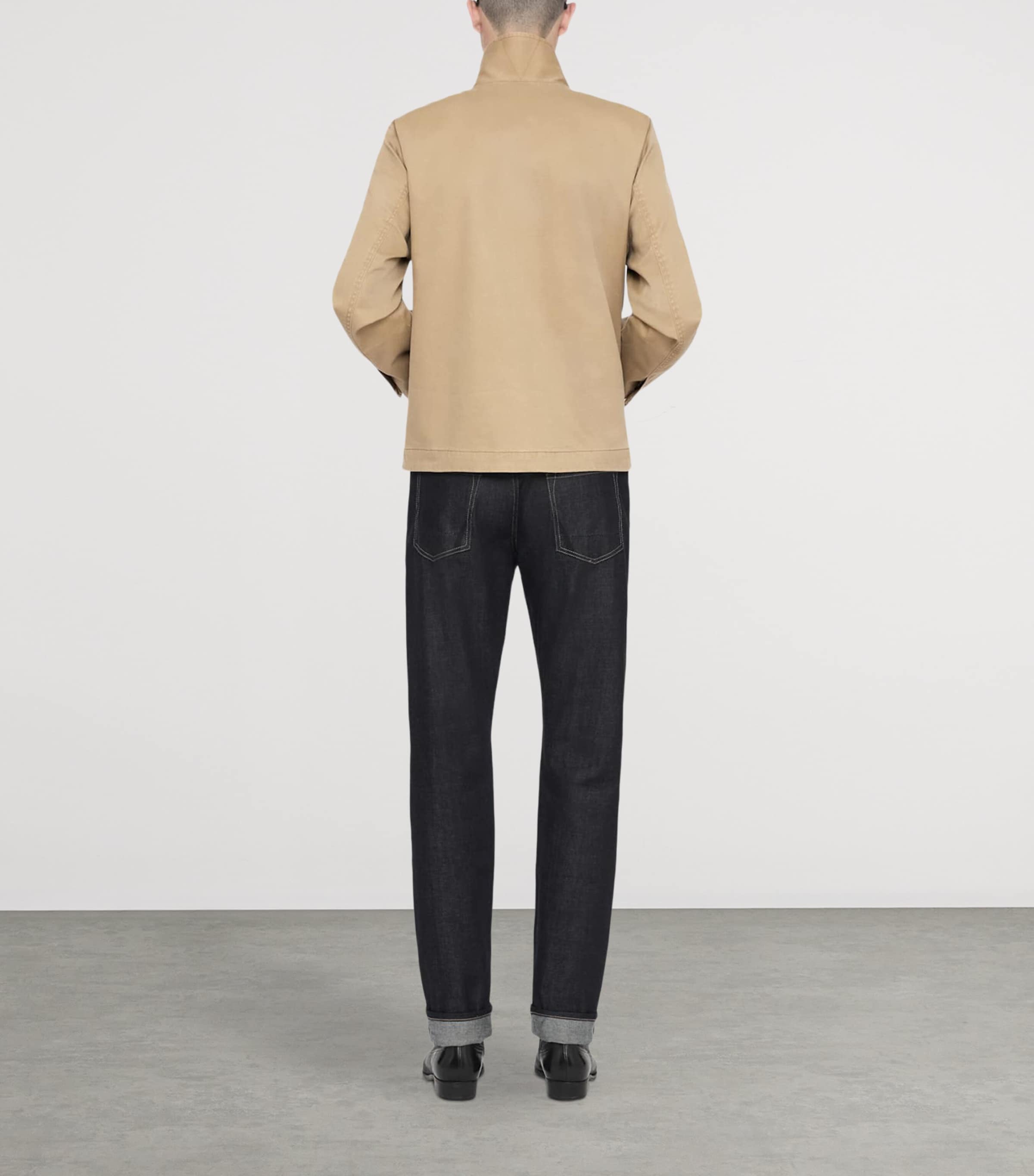 AllSaints Mens Cotton Enfield Jacket Khaki Brown Image 7