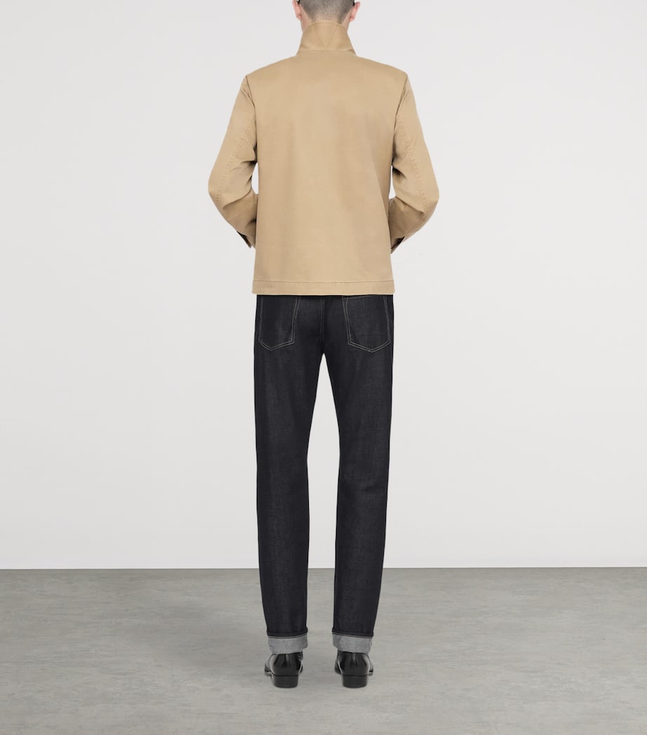AllSaints Mens Cotton Enfield Jacket Khaki Brown Image 7