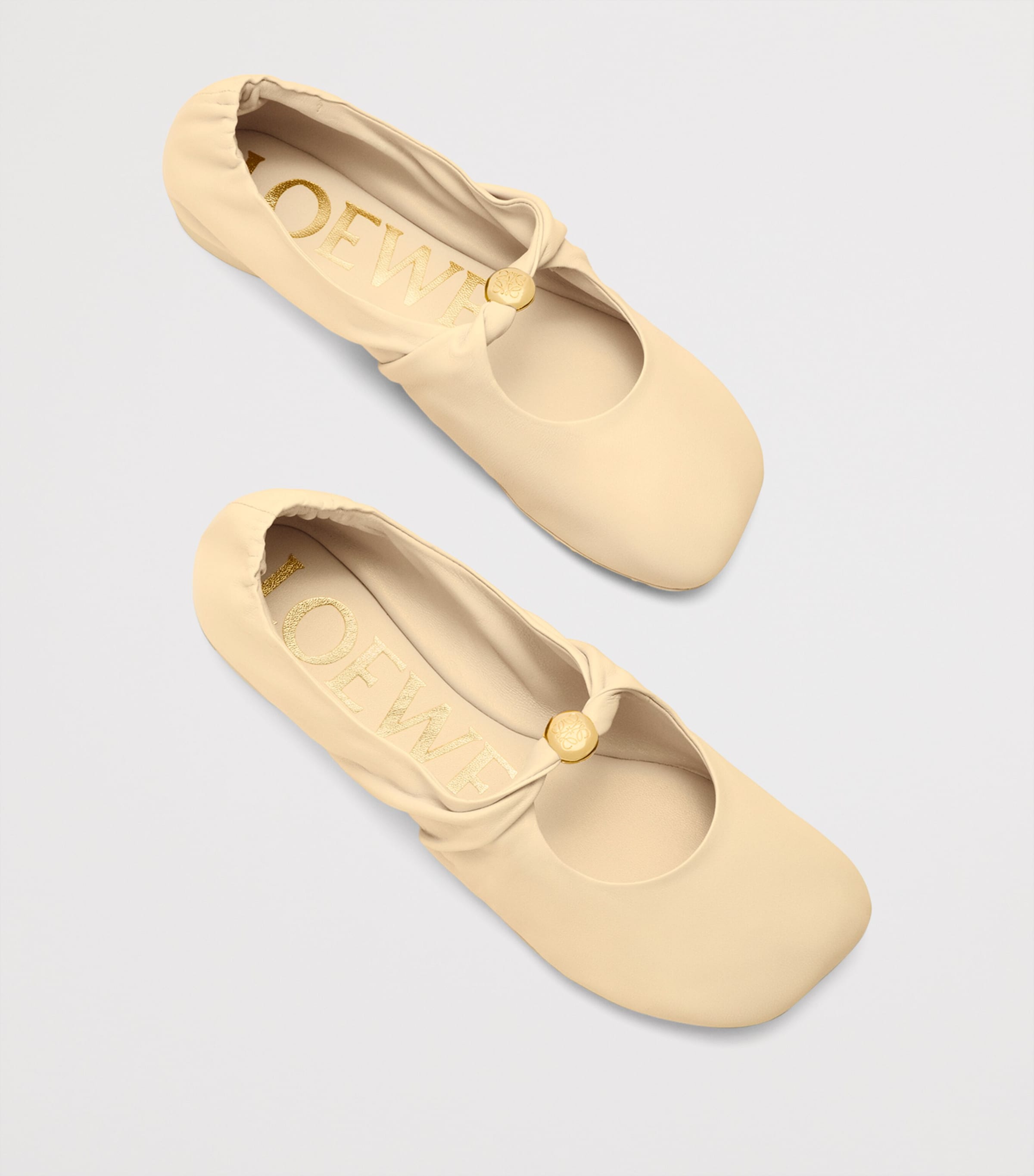 Leather Pebble Soft Ballet Flats DOUGH Image 3