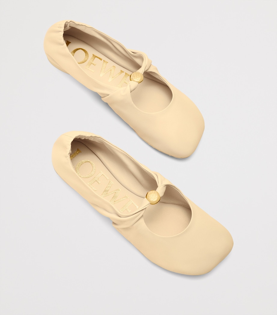 Leather Pebble Soft Ballet Flats DOUGH Image 3