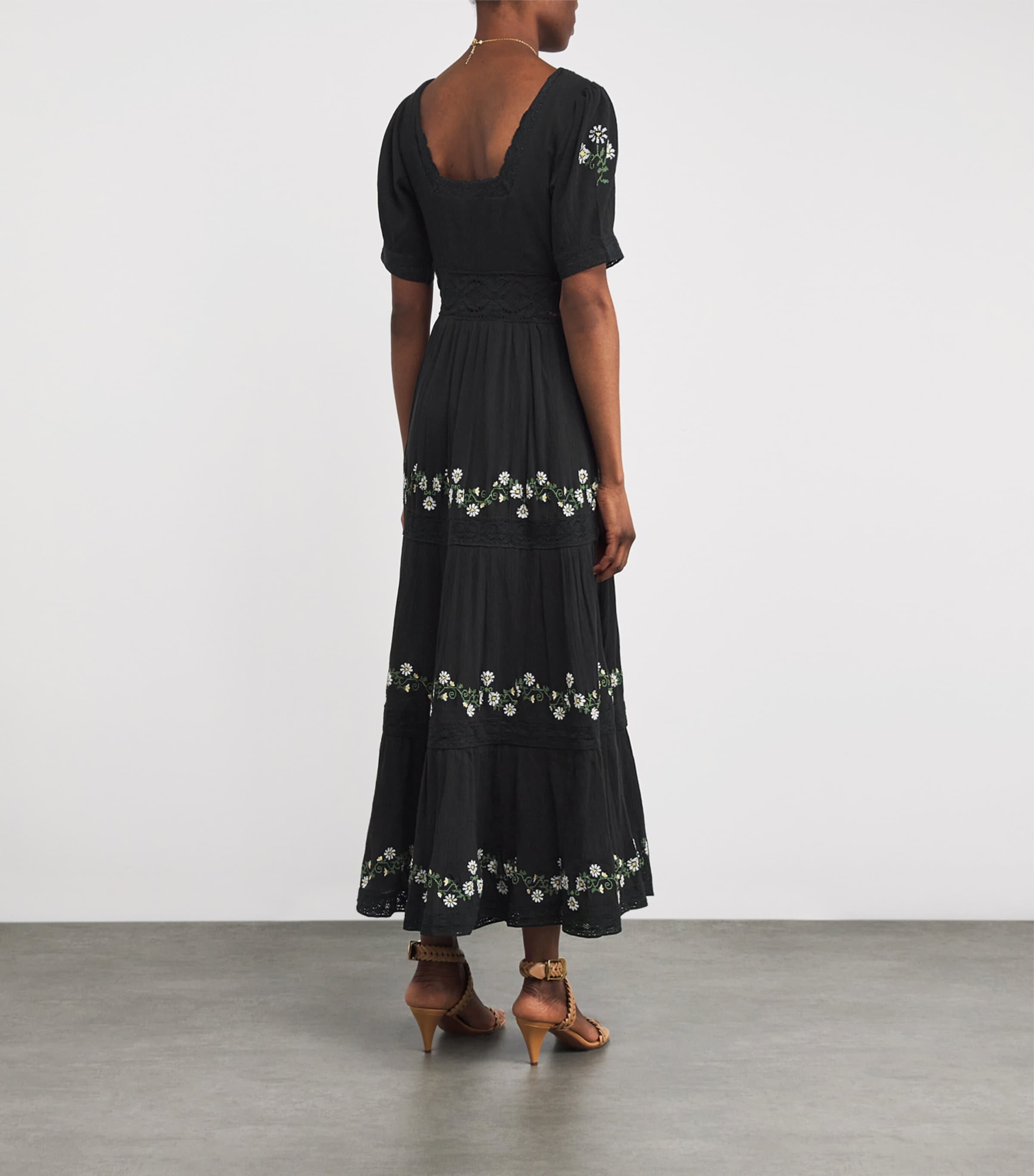 Cotton Philippa Midi Dress LILIA EMB BLACK Image 3