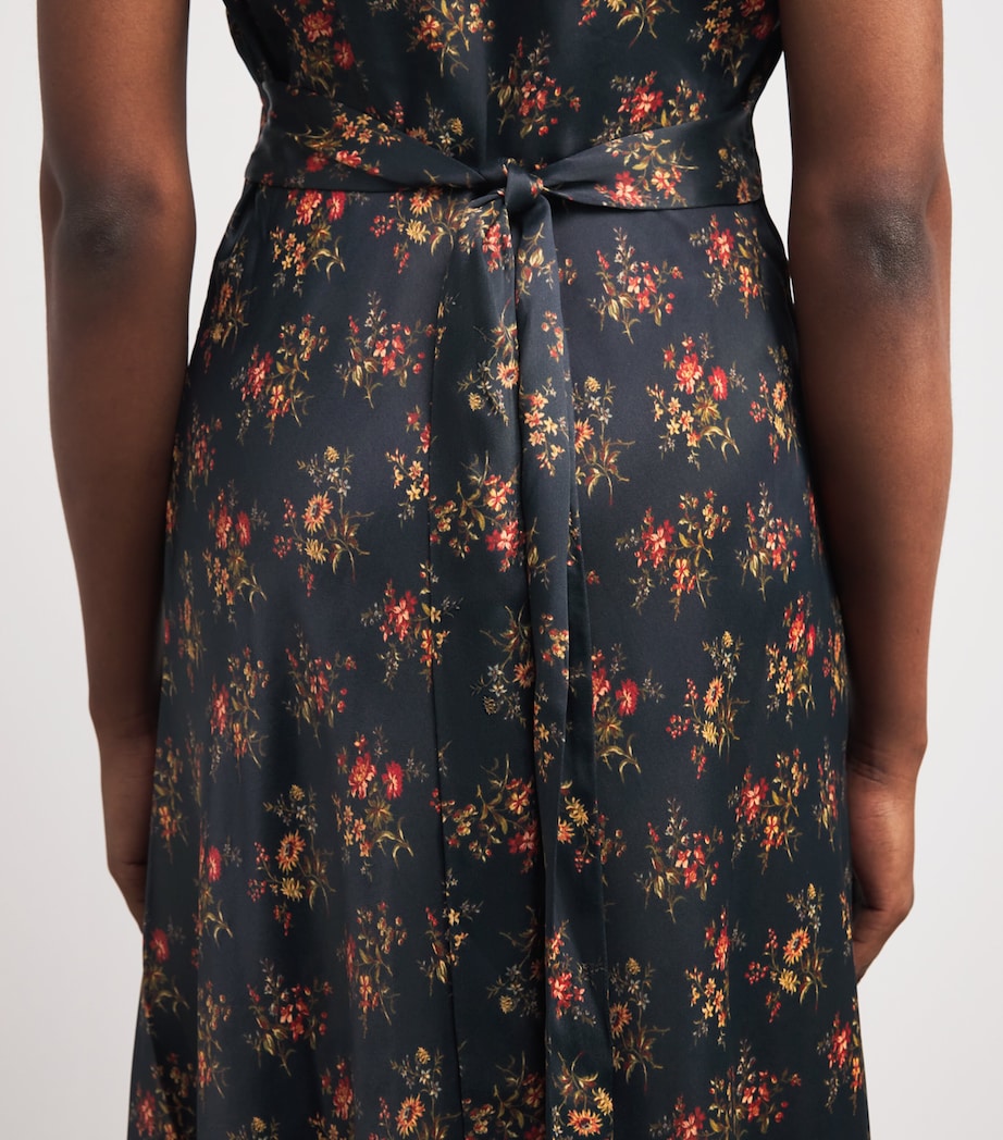 Satin Floral Coraline Midi Dress FLEUR DU PALAIS Image 6