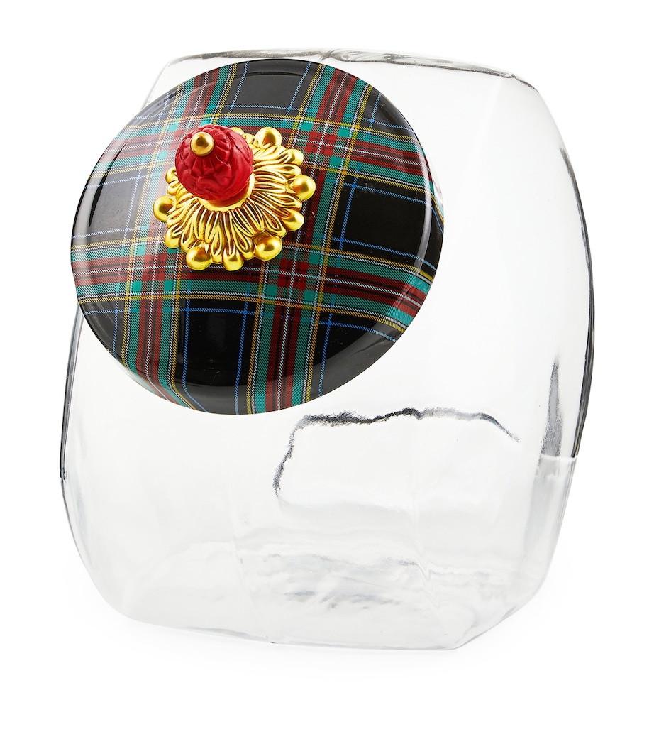 Glass Tartan Lid Cookie Jar BLACK Image 1