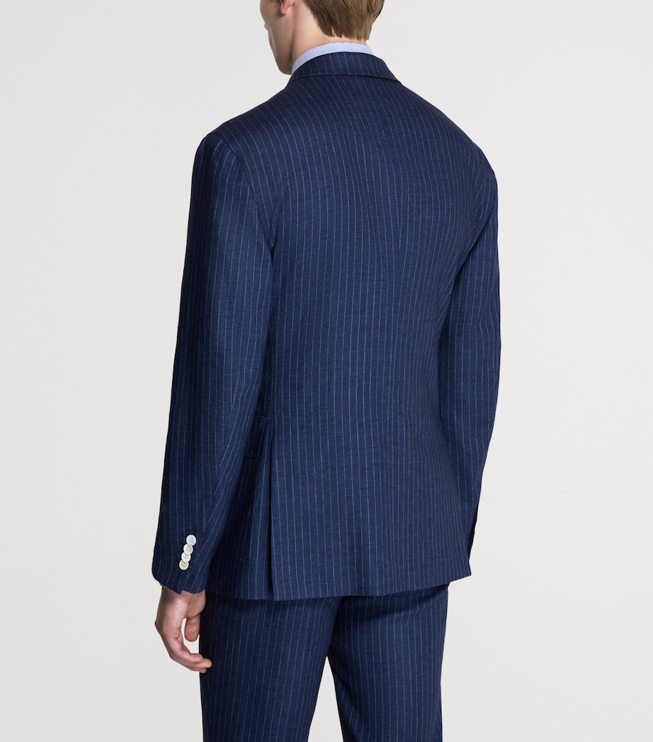 Dunhill Mens Linen Double-Breasted Blazer Image 3