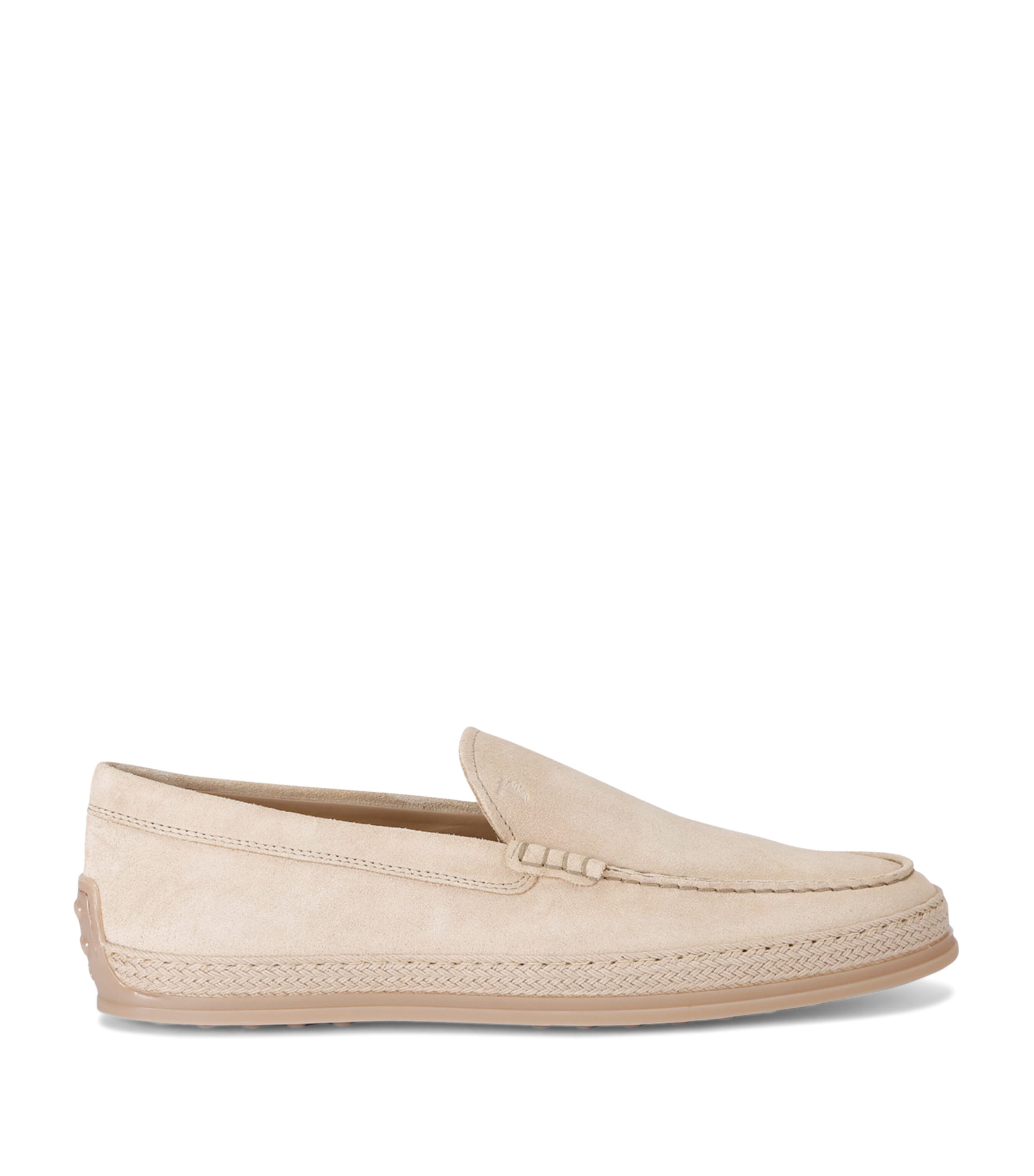 Tod's Suede Gomma Loafers In Beige