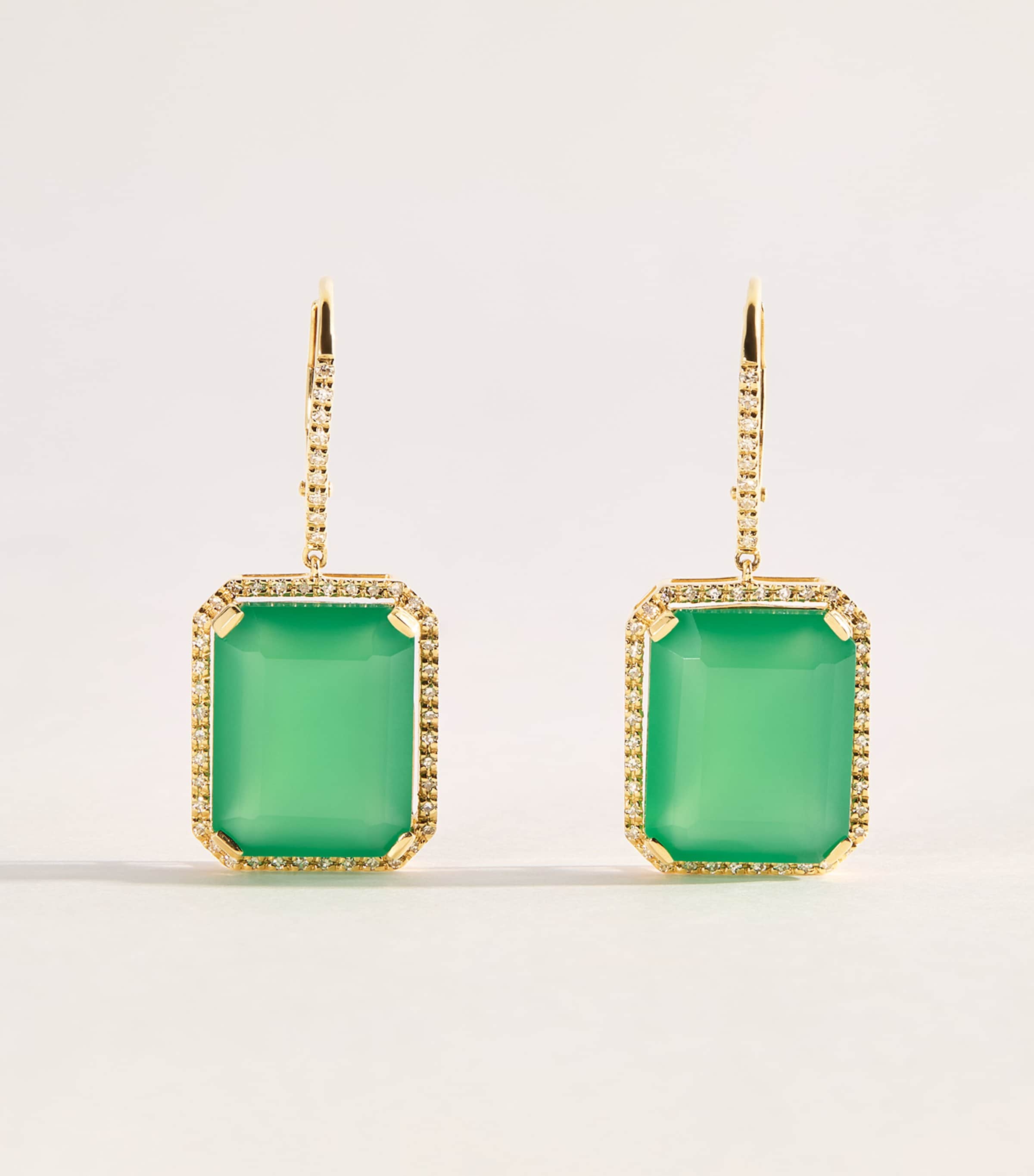 SHAY Yellow Gold, Diamond and Onyx Portrait Earrings Yellow Gold Image 1