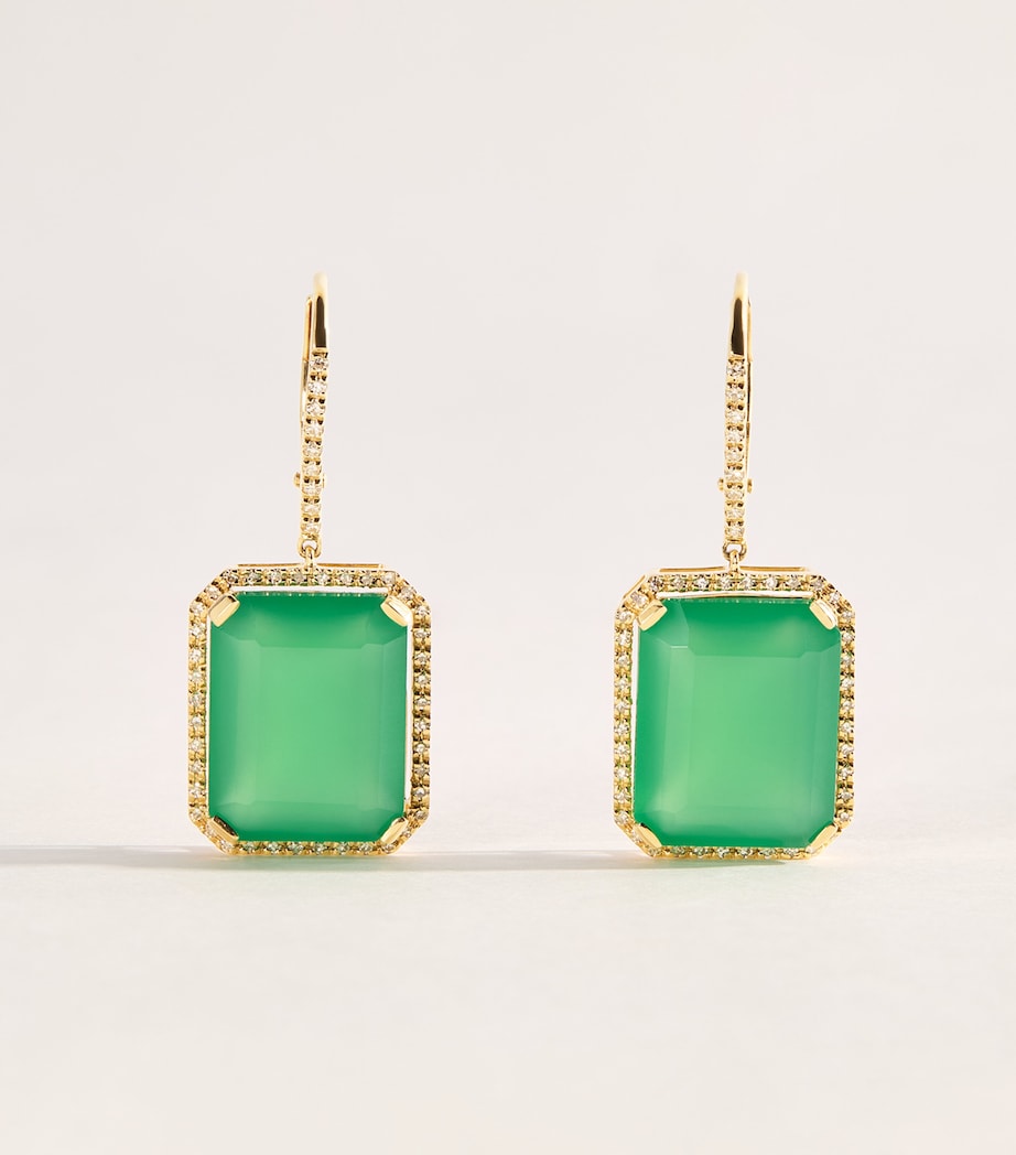 SHAY Yellow Gold, Diamond and Onyx Portrait Earrings Yellow Gold Image 1