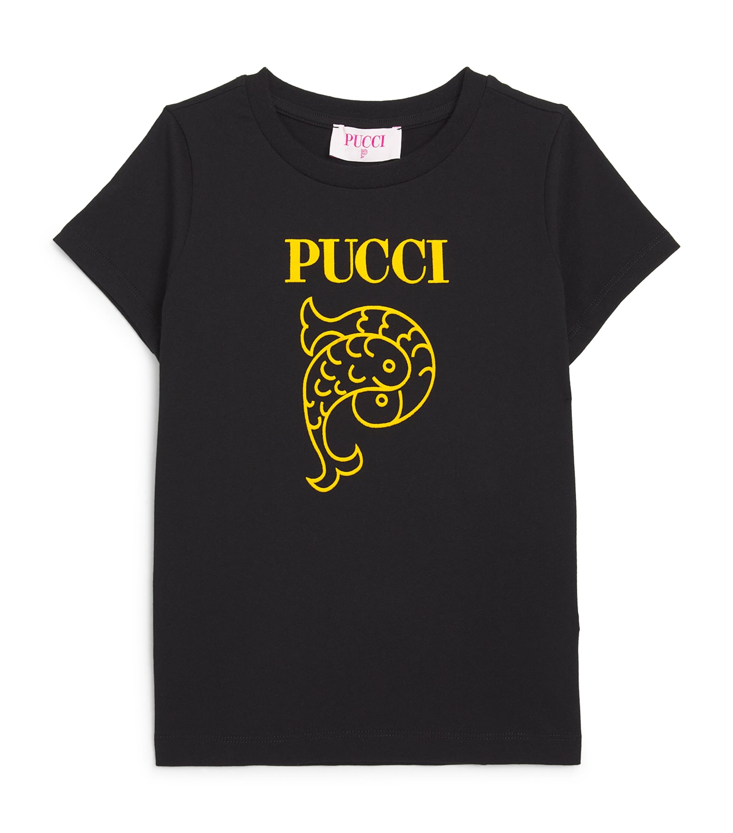 Pucci Junior Kids' Cotton Graphic T-shirt In Black