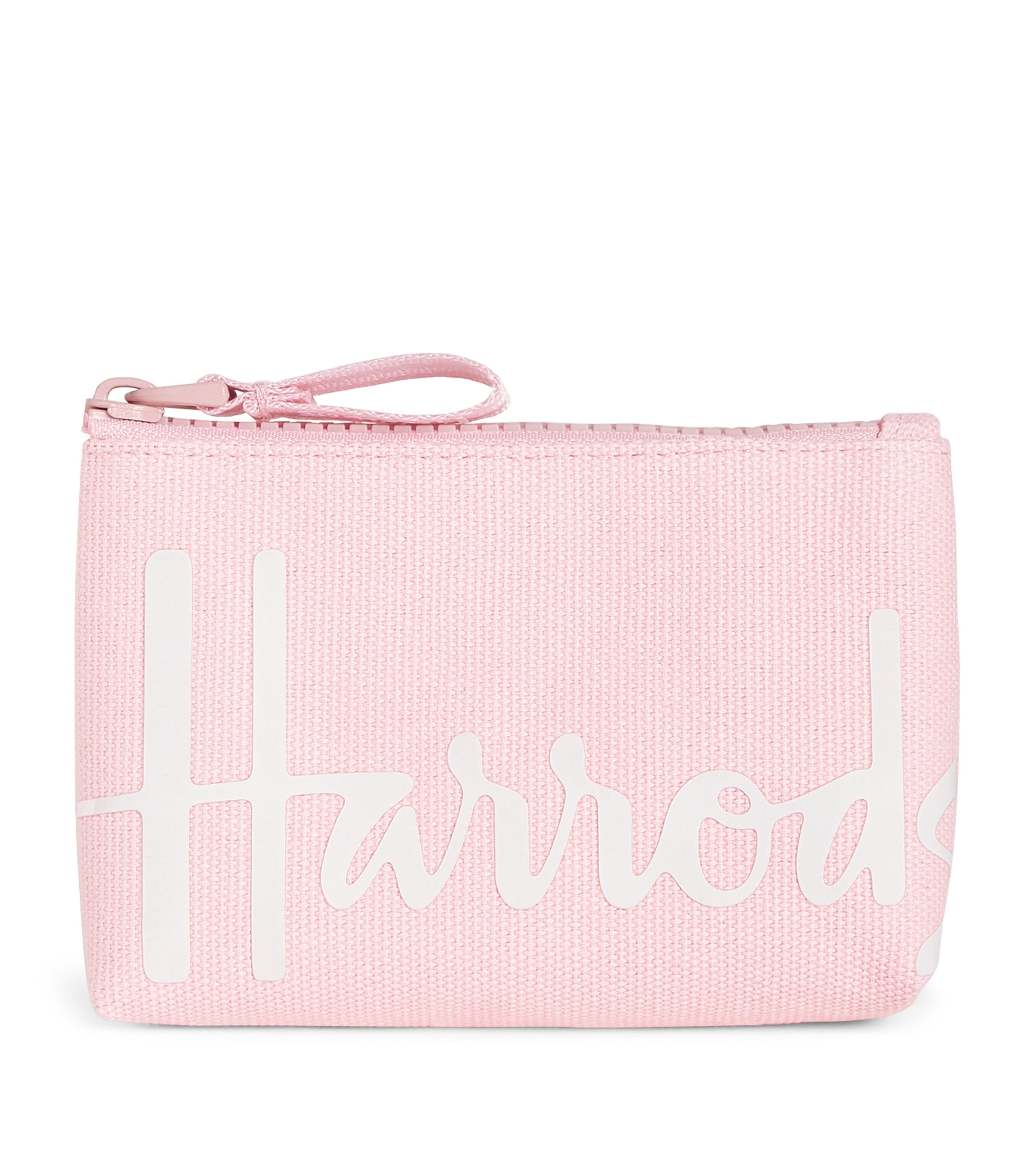 Harrods Cotton Logo Coin Purse In Pink