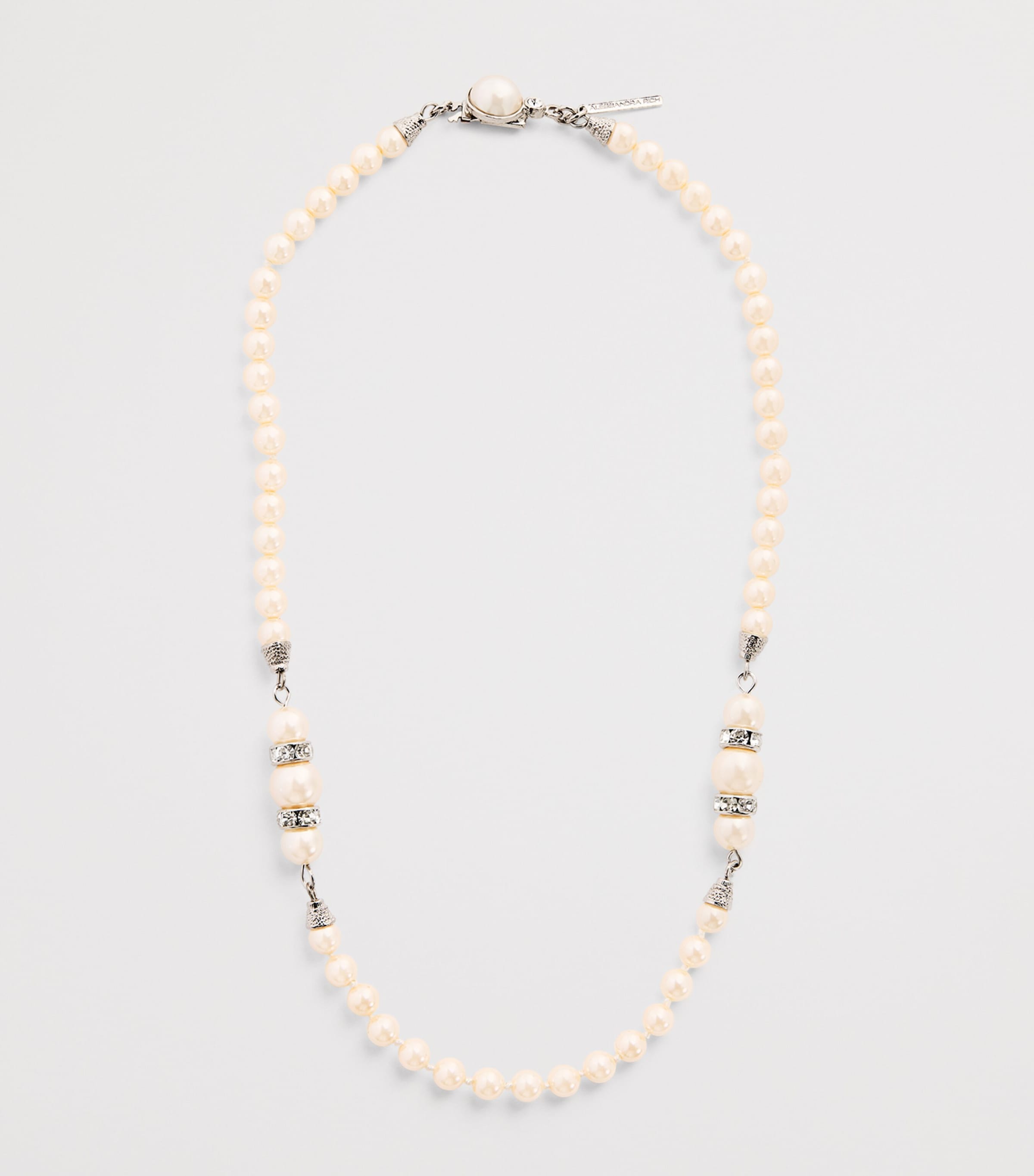 Faux Pearl Necklace 0001 PEARL-SILVER Image 3