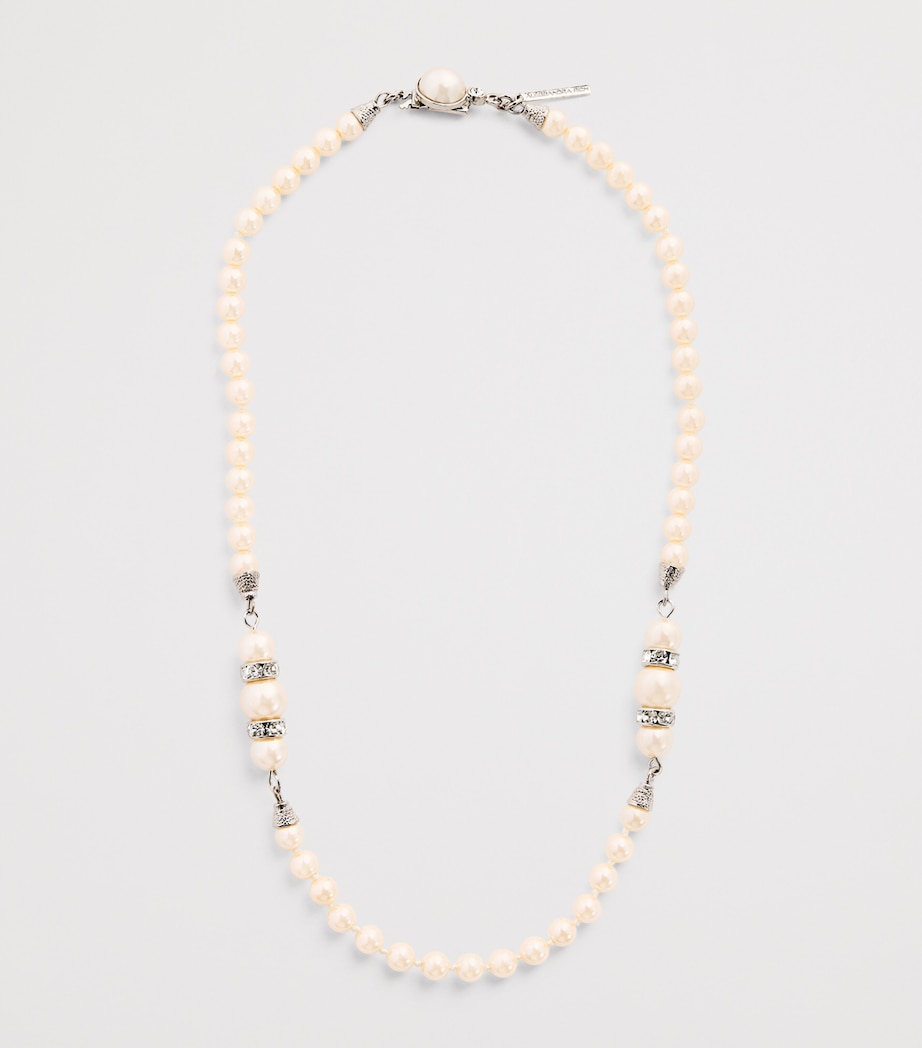 Faux Pearl Necklace 0001 PEARL-SILVER Image 3