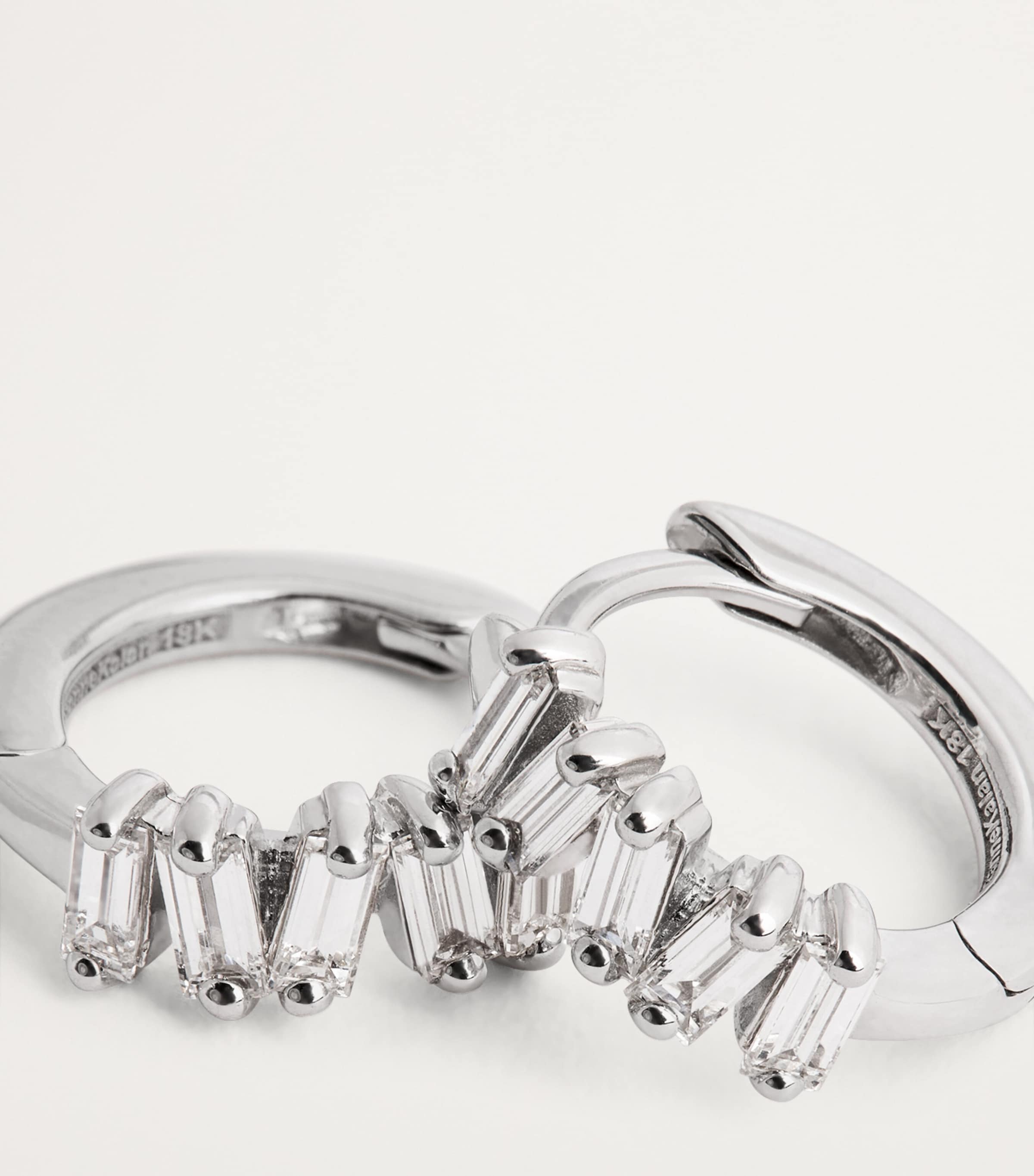 Suzanne Kalan White Gold and Diamond Bold Huggie Earrings Wg/wd Image 5