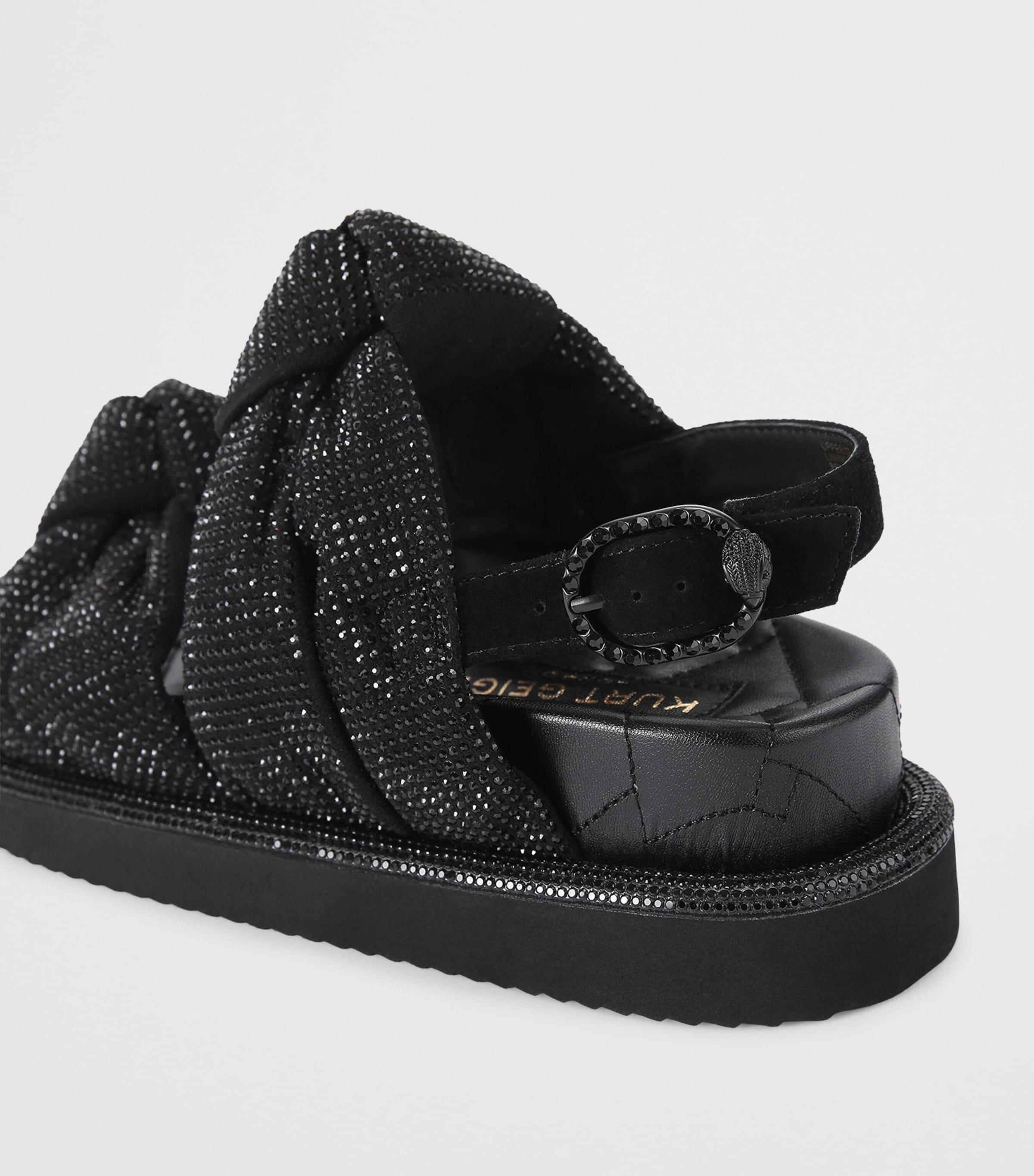 Kurt Geiger London Rhinestone Orson Crossover Sandals Black Image 2