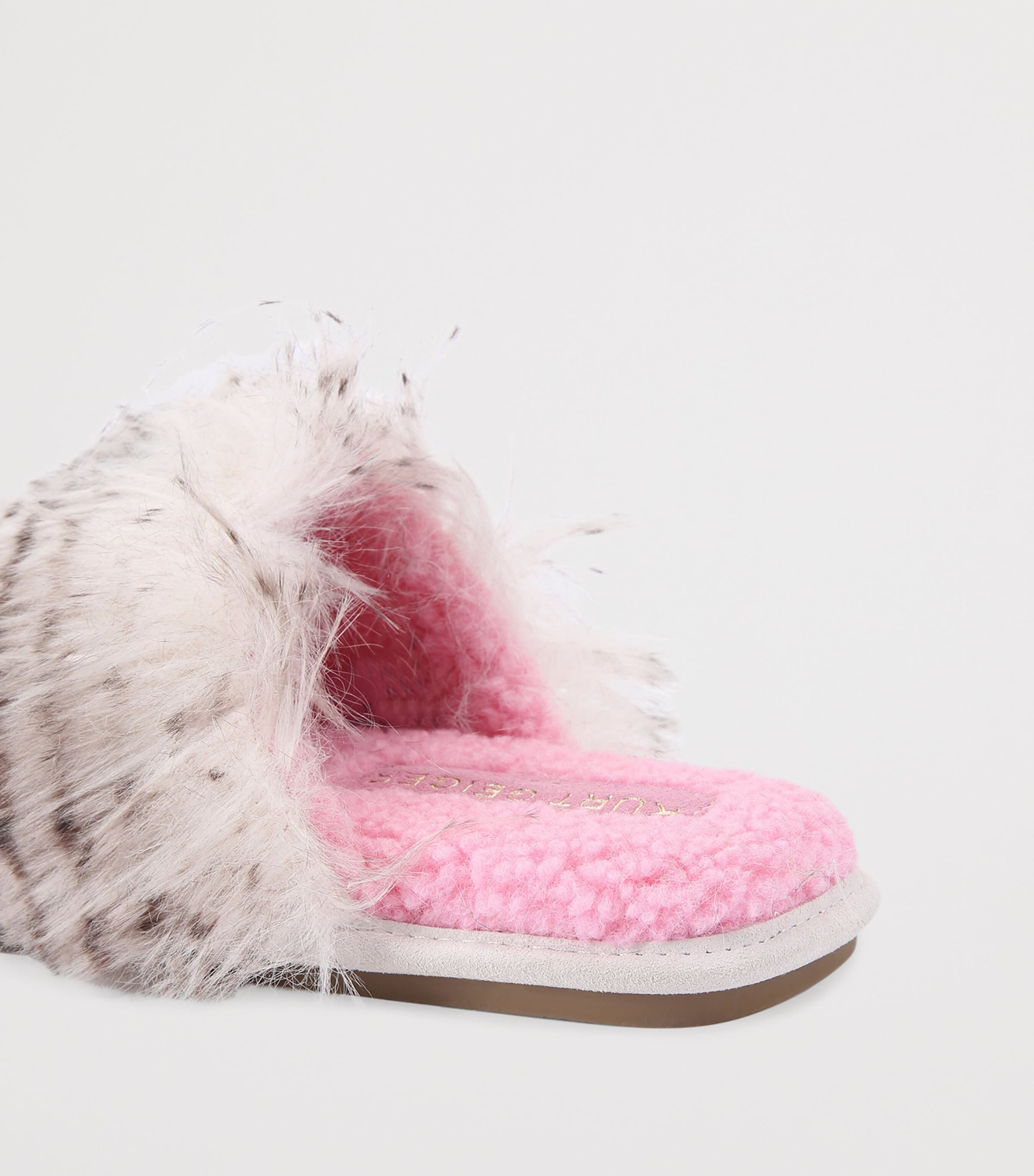 Kurt Geiger London Faux Fur Kensington Slippers Cream Comb Image 2