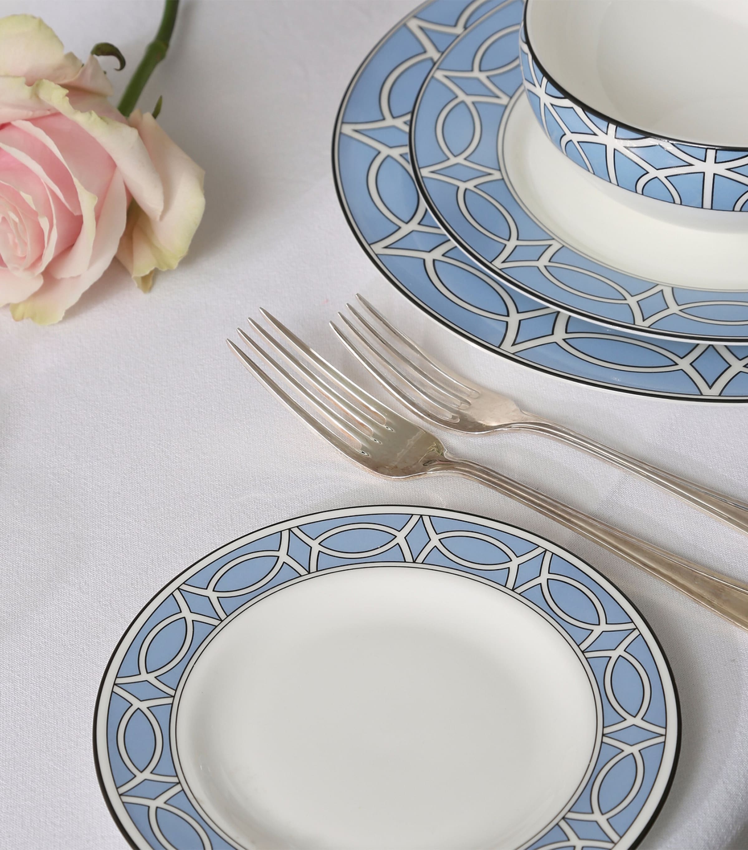 Set of 2 Loop Dessert Plates (21cm) BLUE Image 6