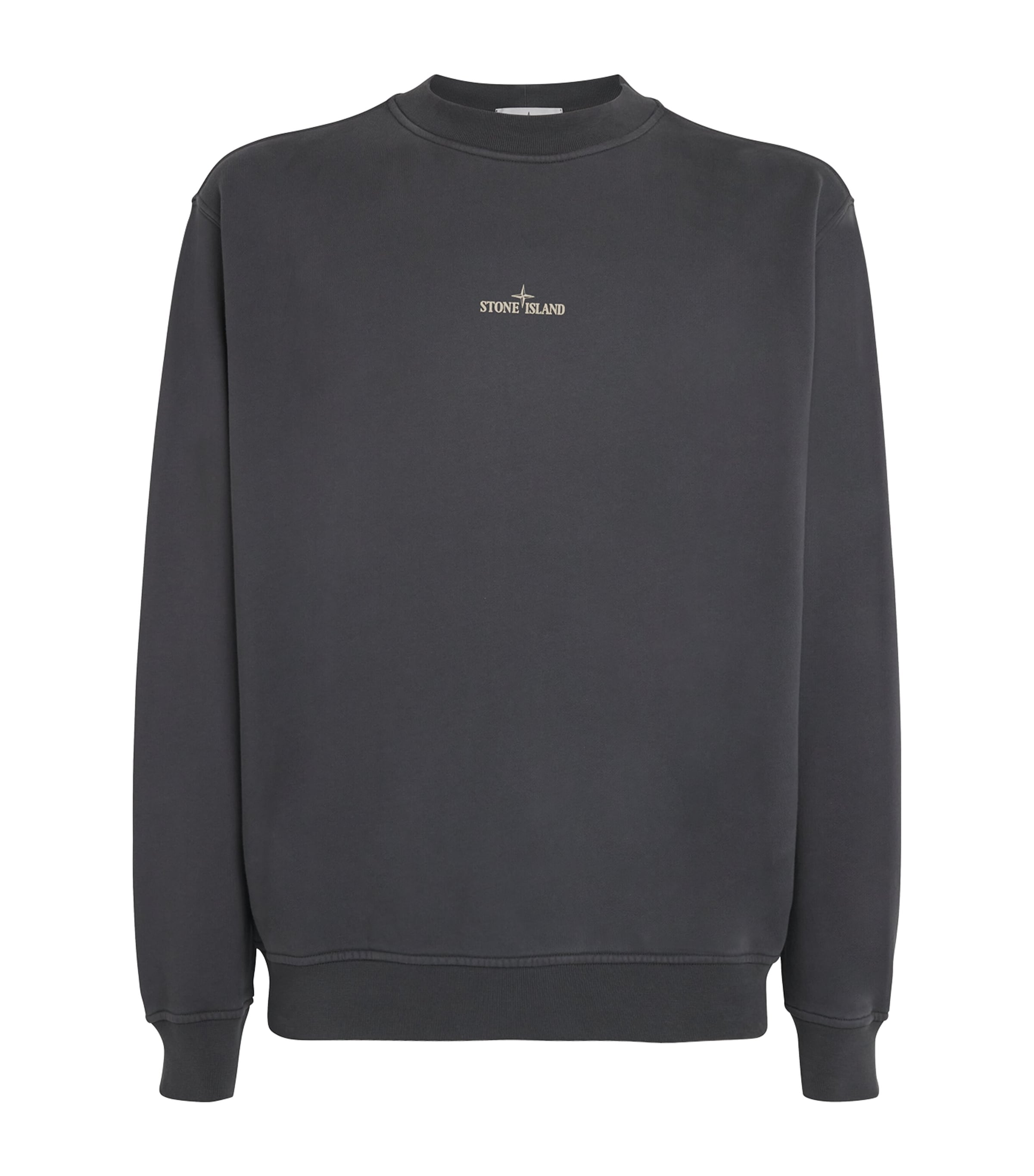 Stone Island Sweatshirt With Industrial Flow Print In Black