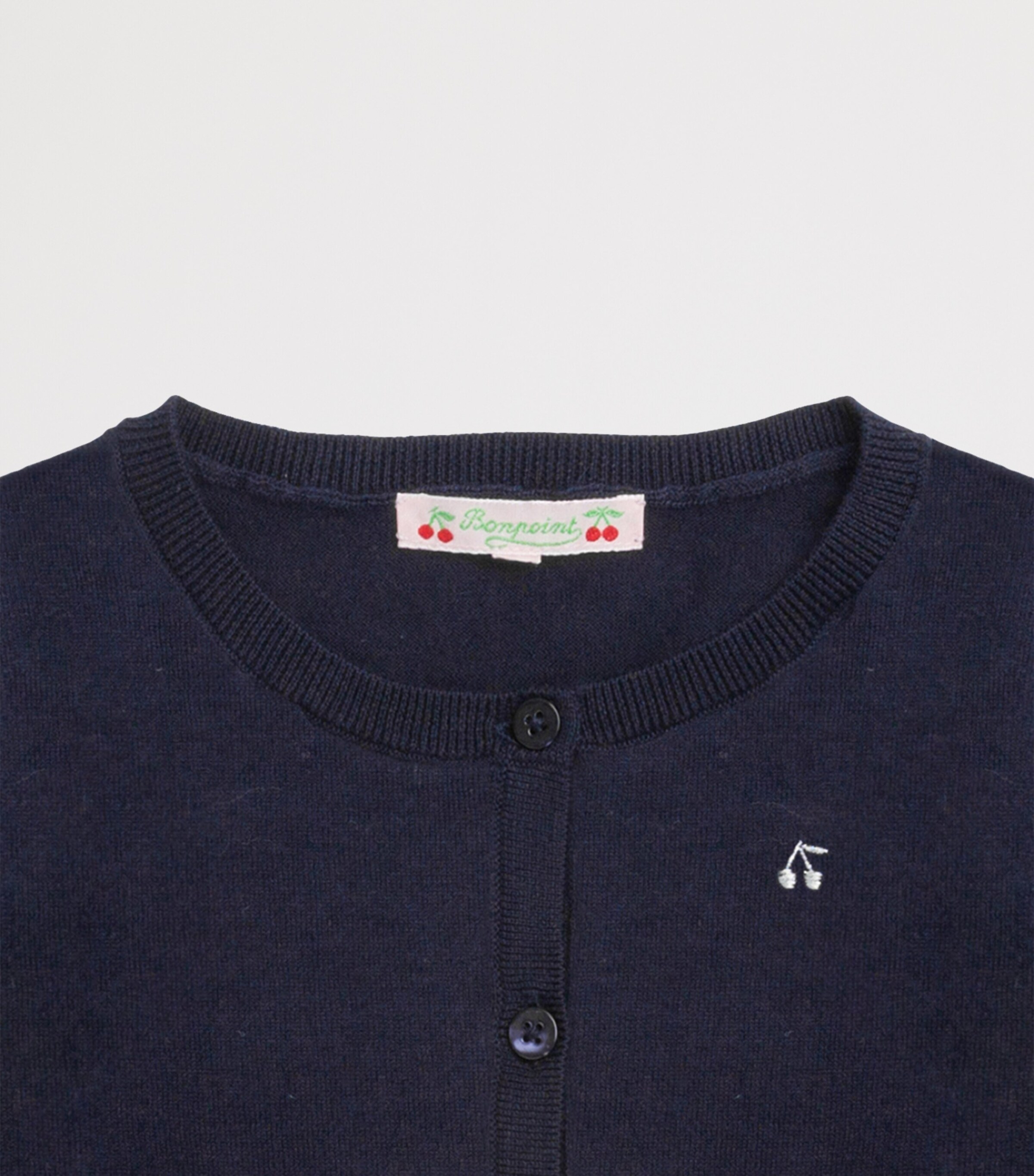 Bonpoint Wool Embroidered Cardigan (4-8 Years) Upb Marine Image 3