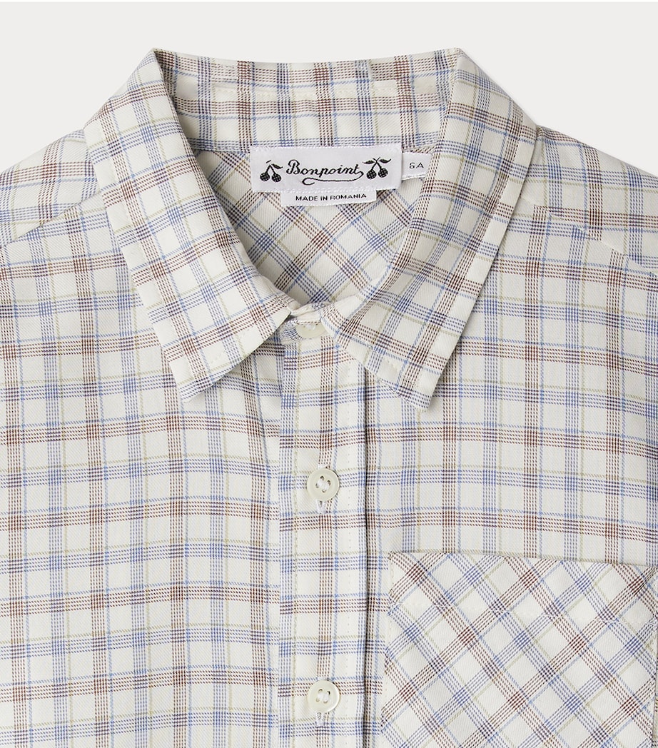 Cotton Check Shirt (4-14 Years) CA BLEU OUTREMER Image 3