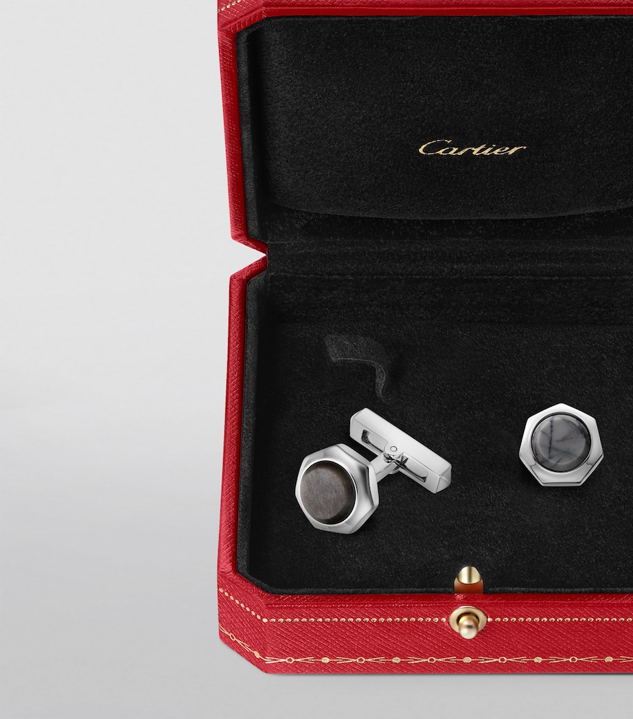 Sterling Silver Santos de Cartier Cufflinks SILVER Image 6