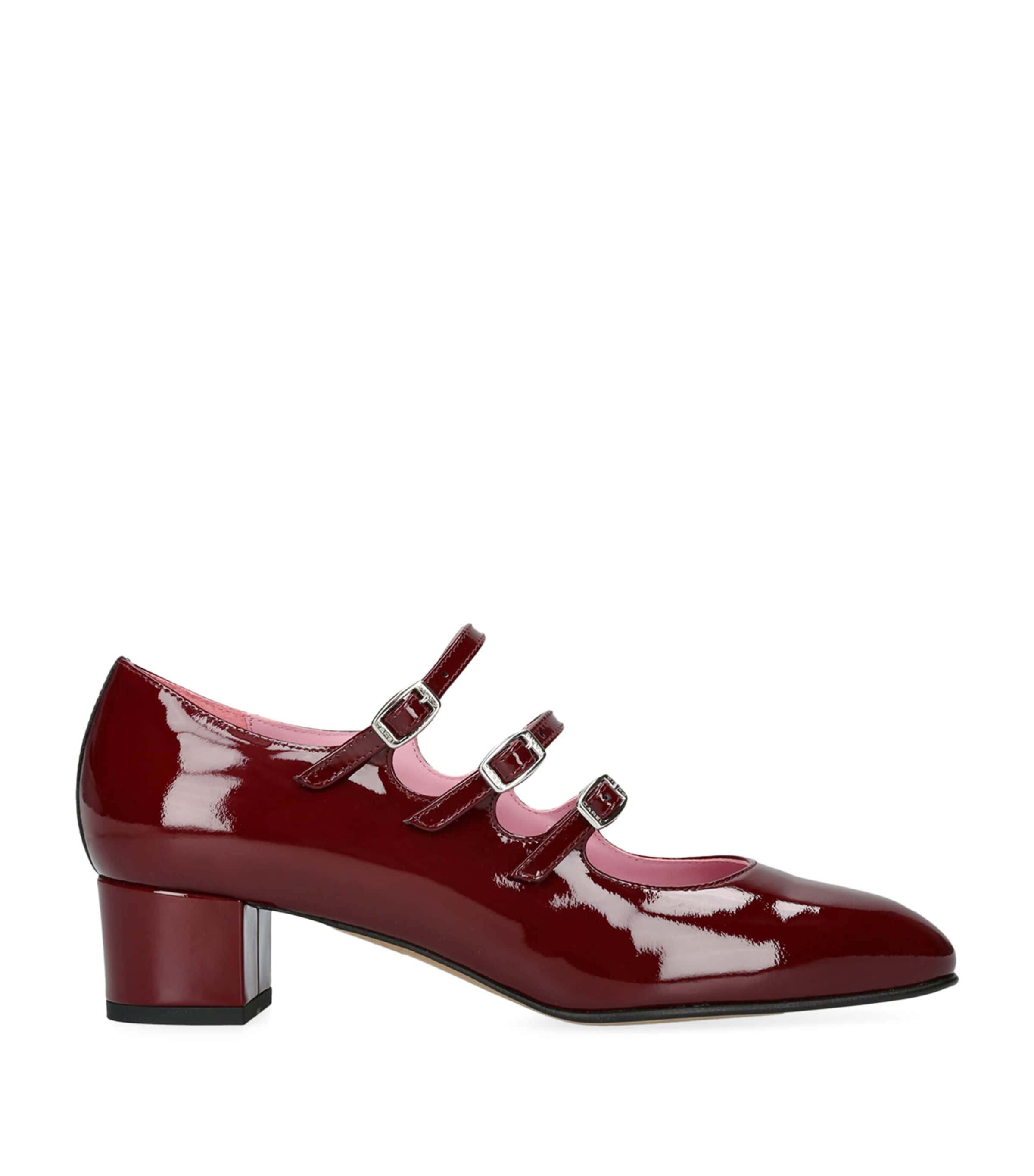 Shop Carel Leather Mary Jane Pumps 40 In Burgundy