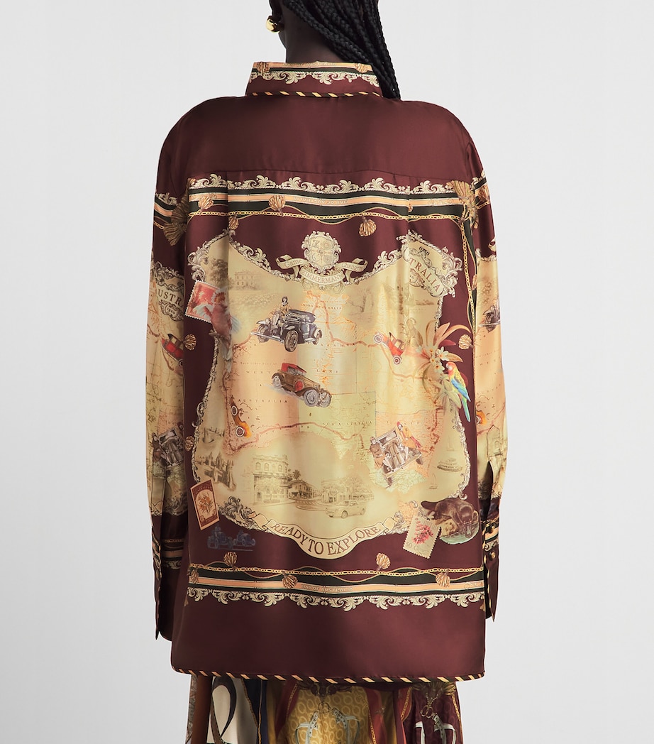 Zimmermann Womens Silk Valiant Shirt Plum Scarf Image 5