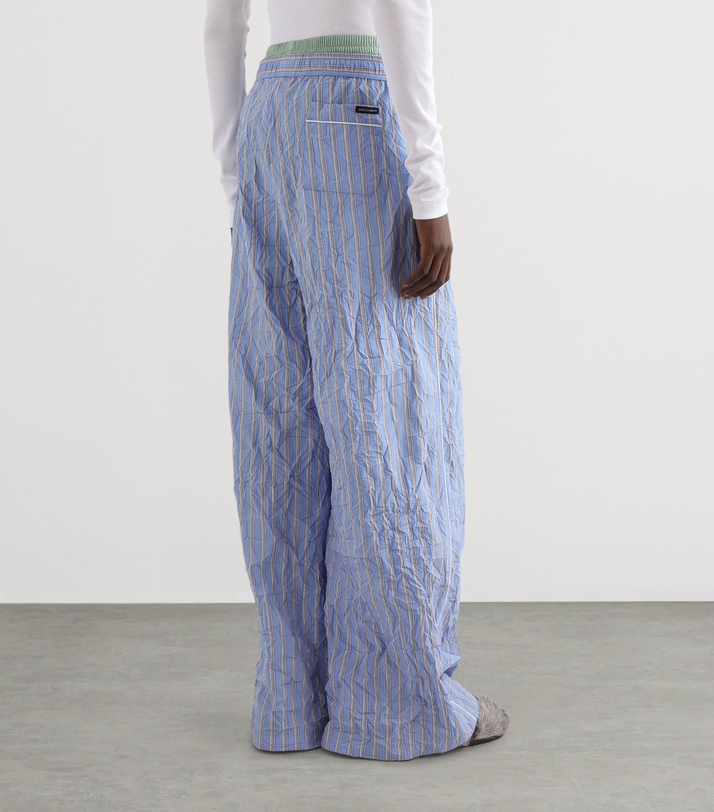 Dolce&Gabbana Mens Striped Crinkle Trousers Stri Image 5