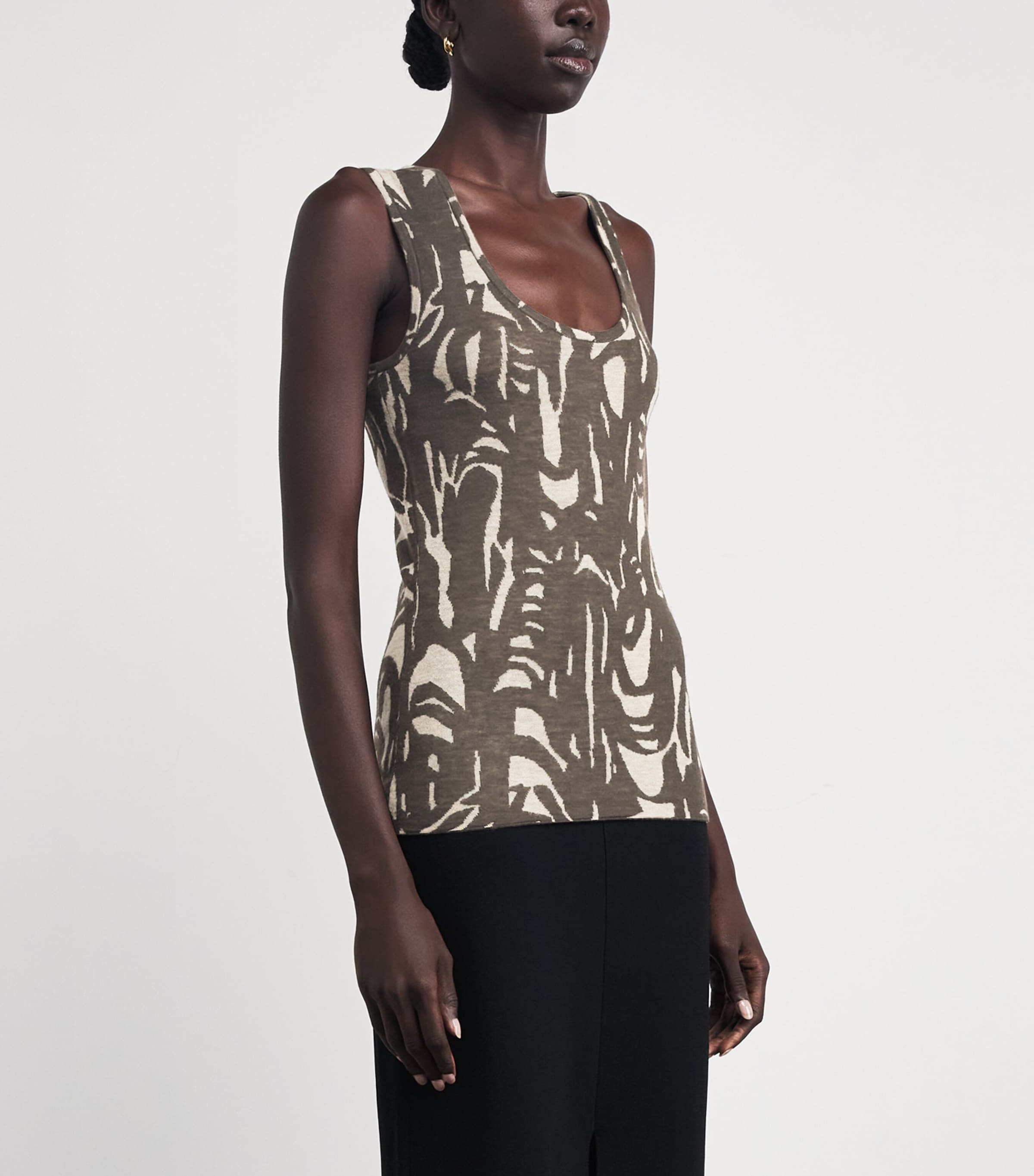 Cashmere-Blend Silla Tank Top POWDER/COCOA Image 3