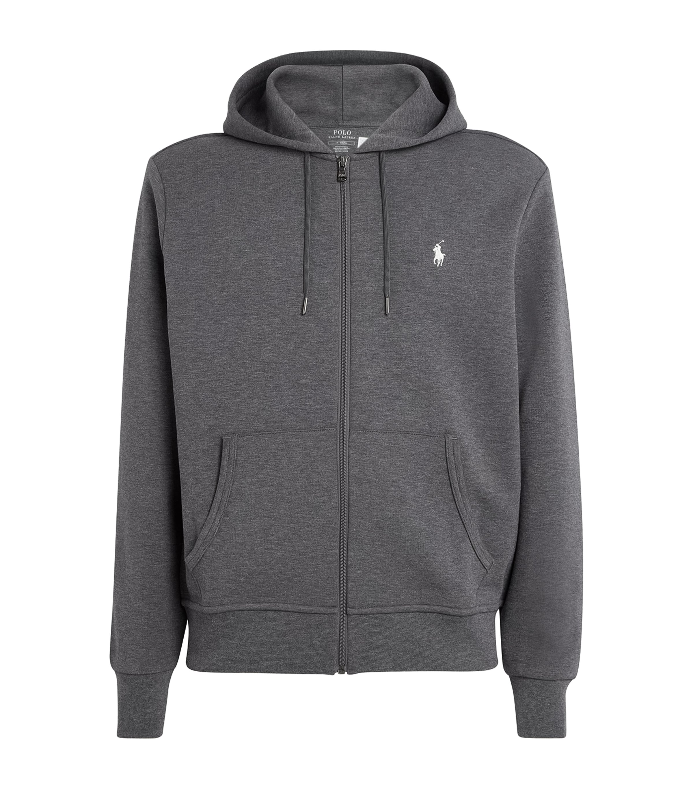 Polo Ralph Lauren Cotton-blend Zip-up Hoodie In Gray