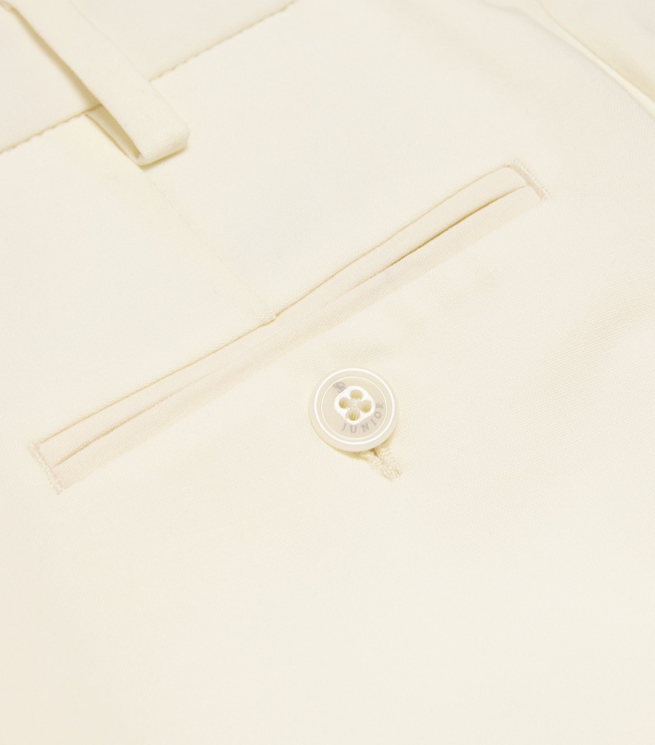 Wool Straight Tailored Trousers (4-16 Years) 9016 WHITE Image 3