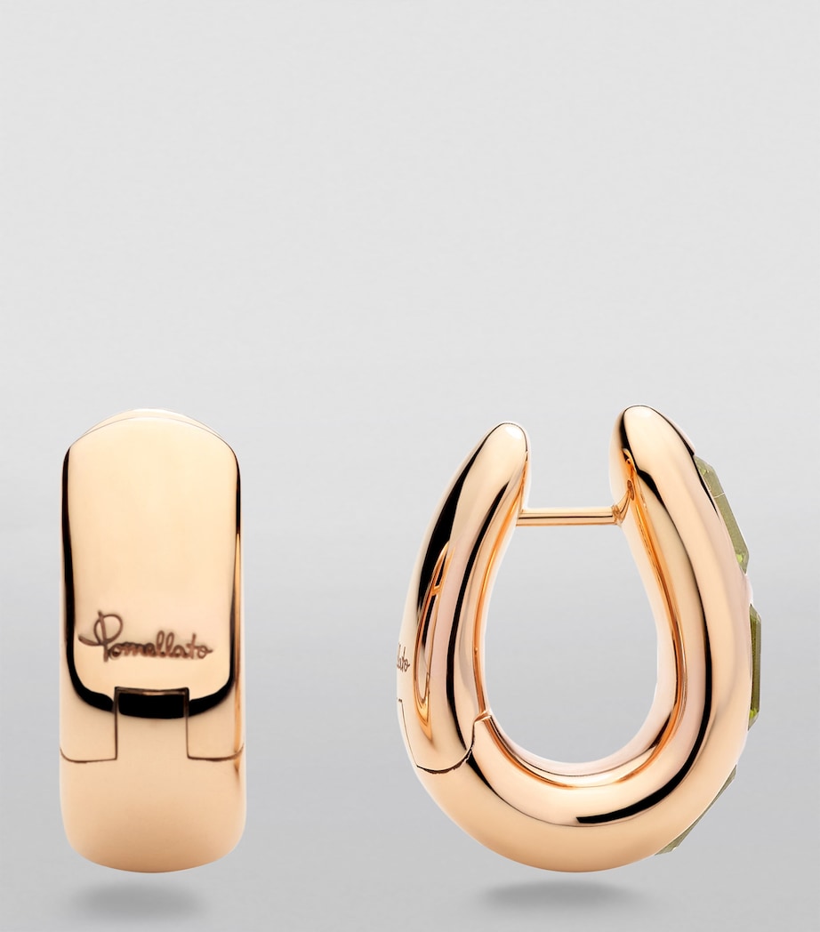 Rose Gold and Peridot Iconica Hoop Earrings 000EY Image 3