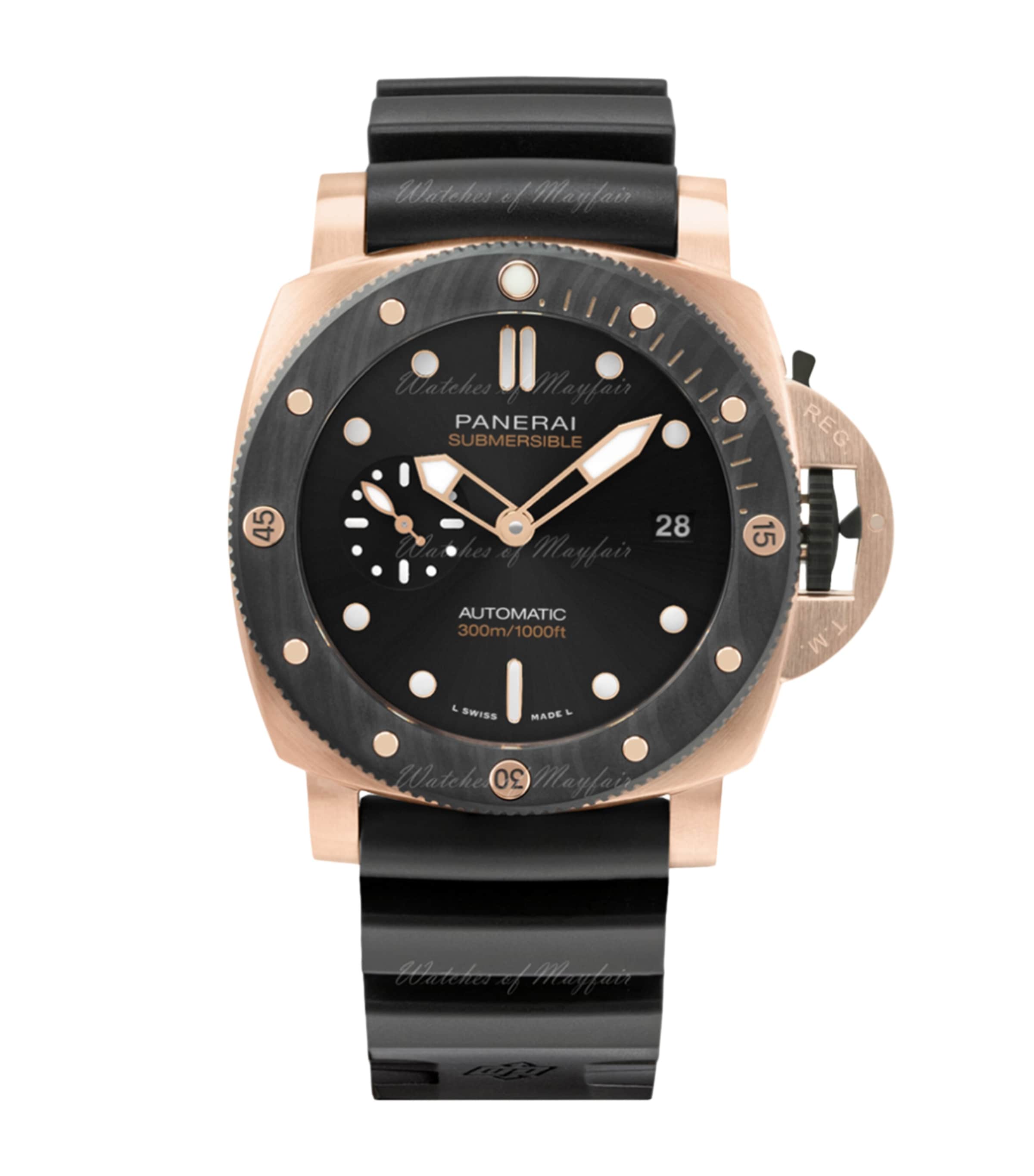 Panerai Submersible QuarantaQuattro Goldtech OroCarbo Watch 44mm Black Image 1