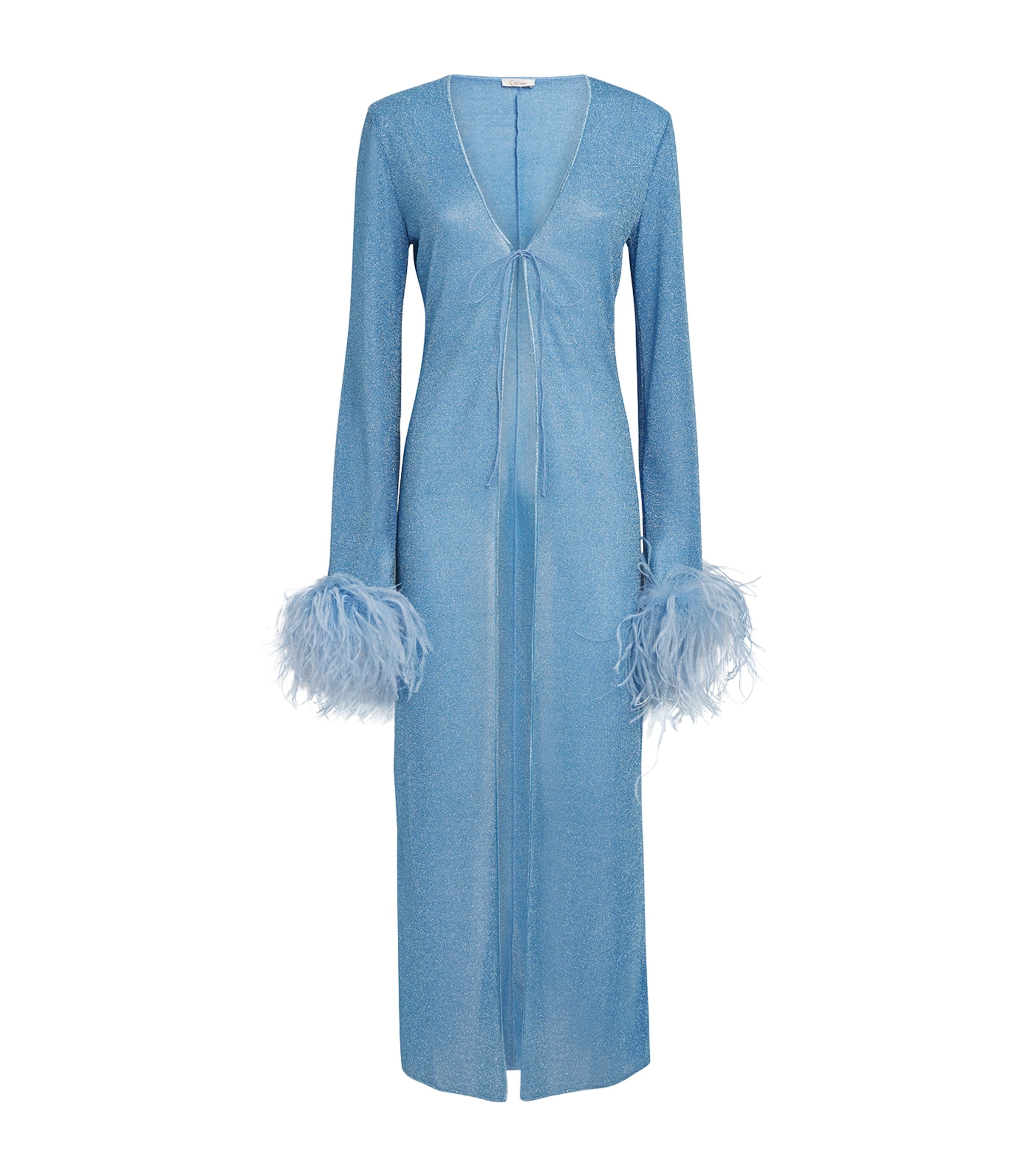 Oseree Lumiere Plumage Kaftan In Blue
