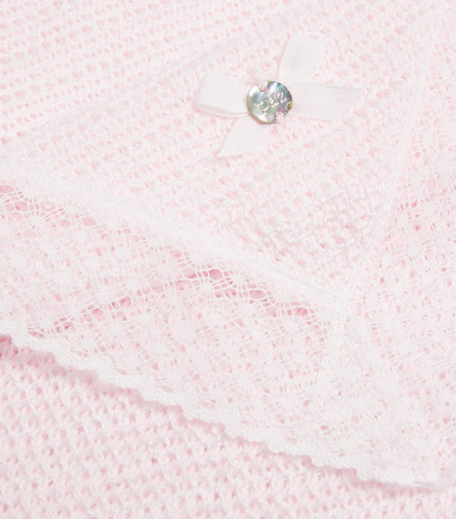 Cotton-Cashmere Lace Knitted Shawl 3701 H82 PINK/WHITE Image 2