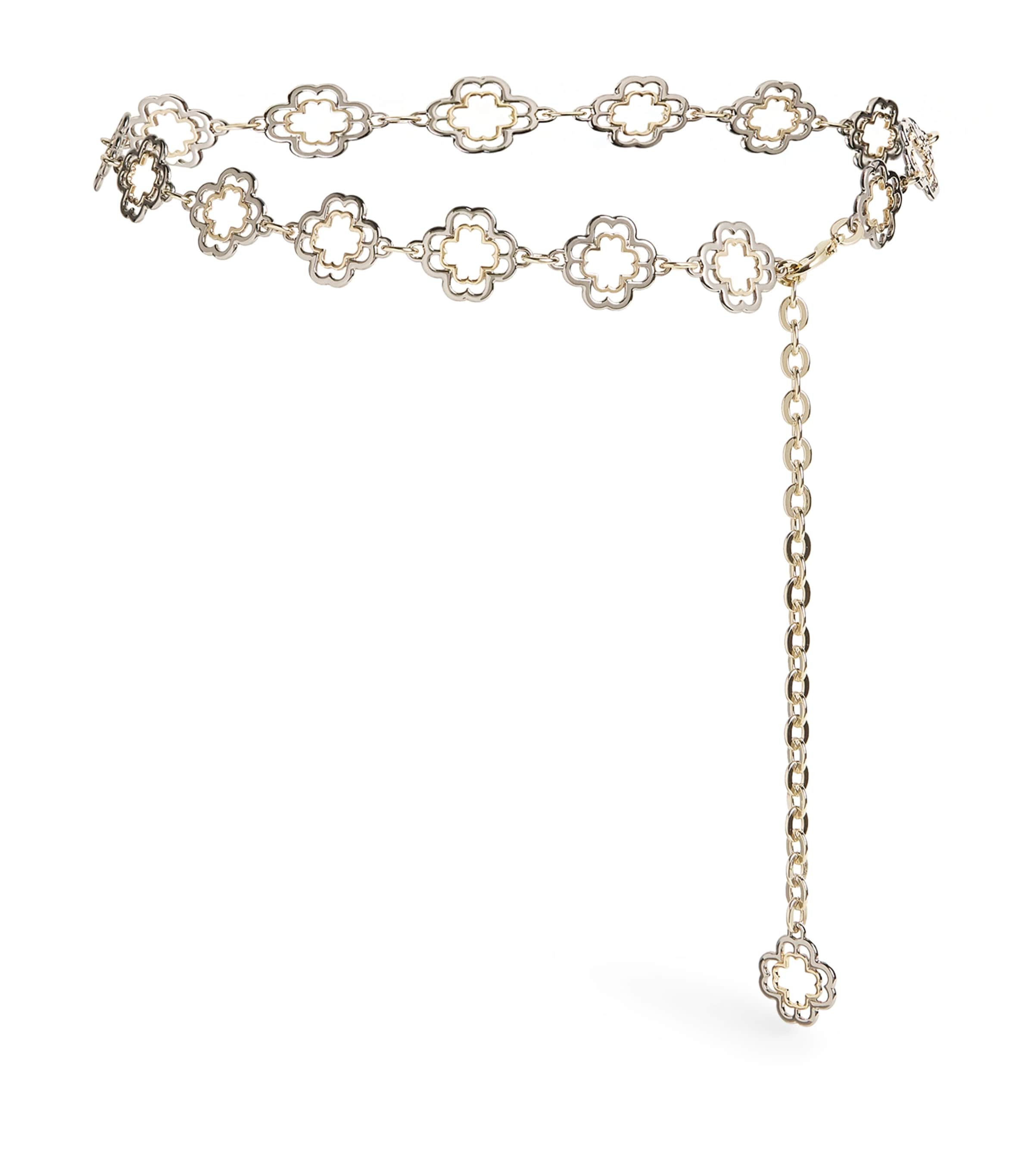 Maje Clover Chain Belt In Black