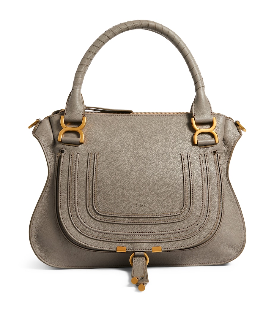 Chloé Leather Marcie Top-Handle Bag Cashmere Grey Image 1