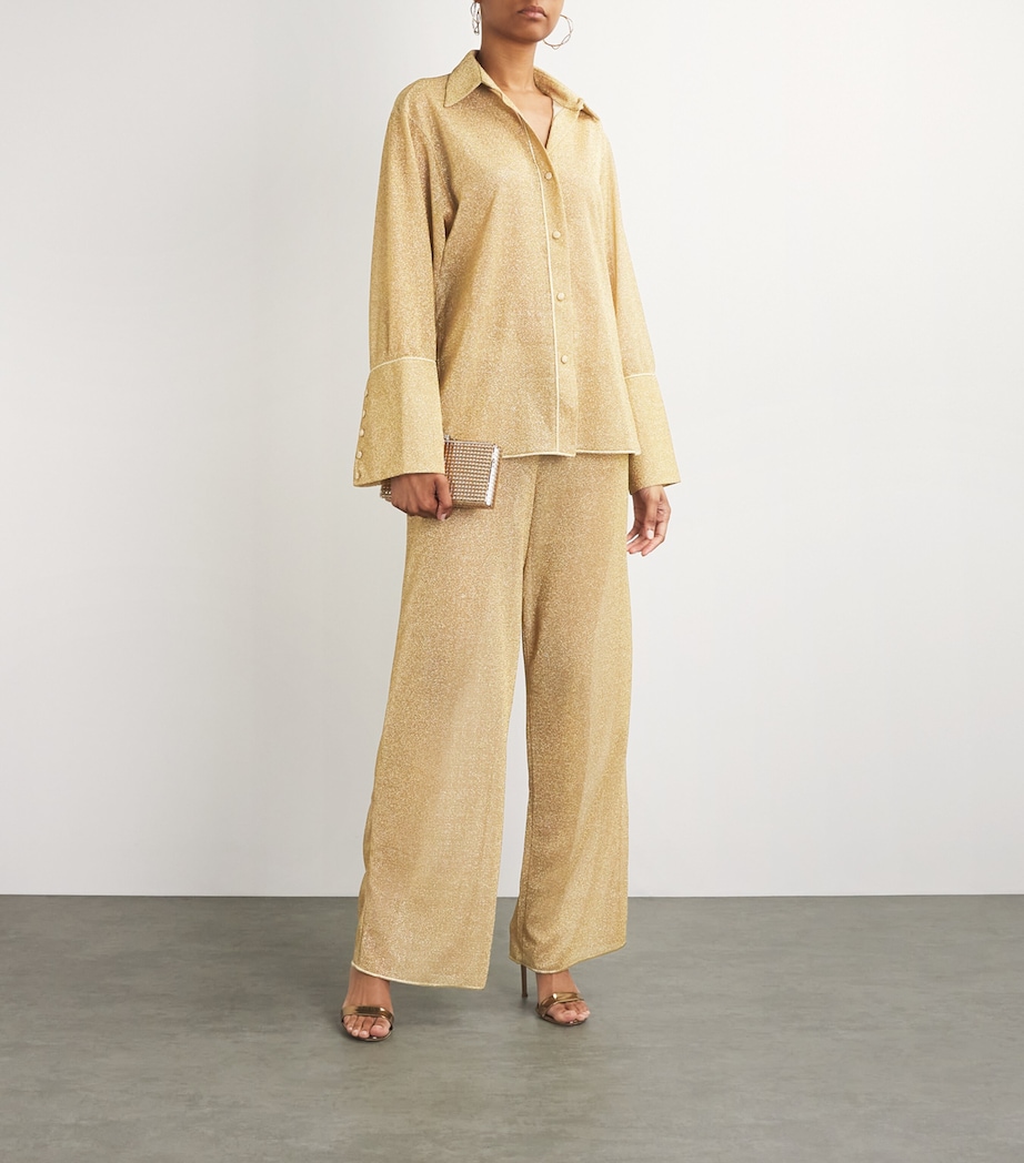 Oséree Womens Oversized Lumière Shirt Gold Image 2