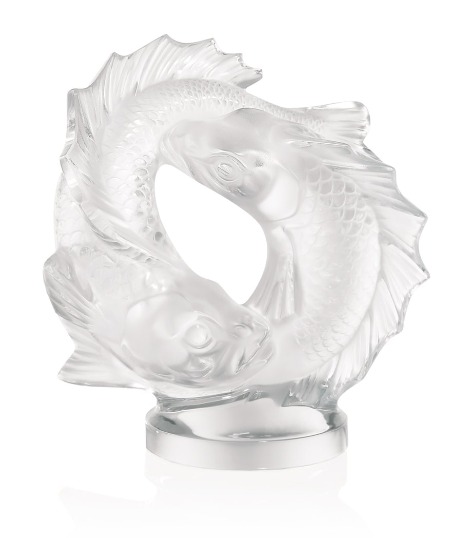 Crystal Double Fish Sculpture (28.5cm) INCOLORE Image 1