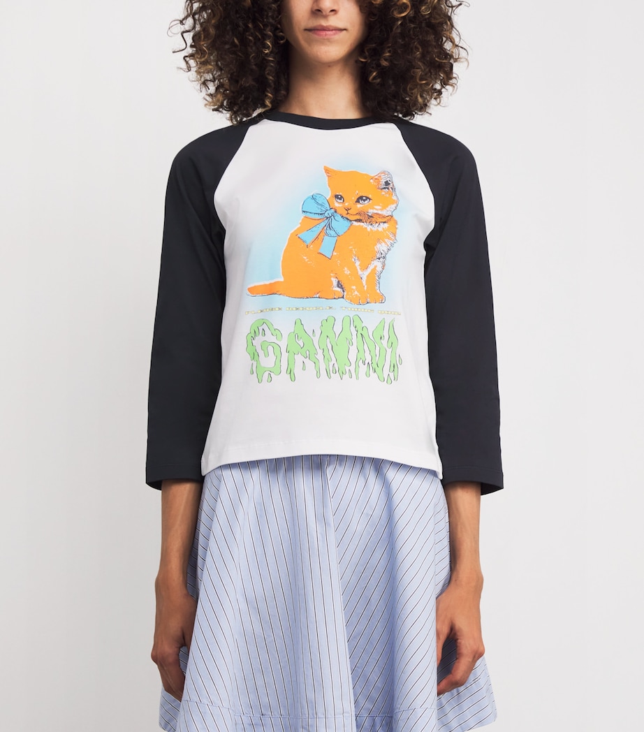 Organic Cotton Kitty Baby T-Shirt 151 BRIGHT WHITE Image 3