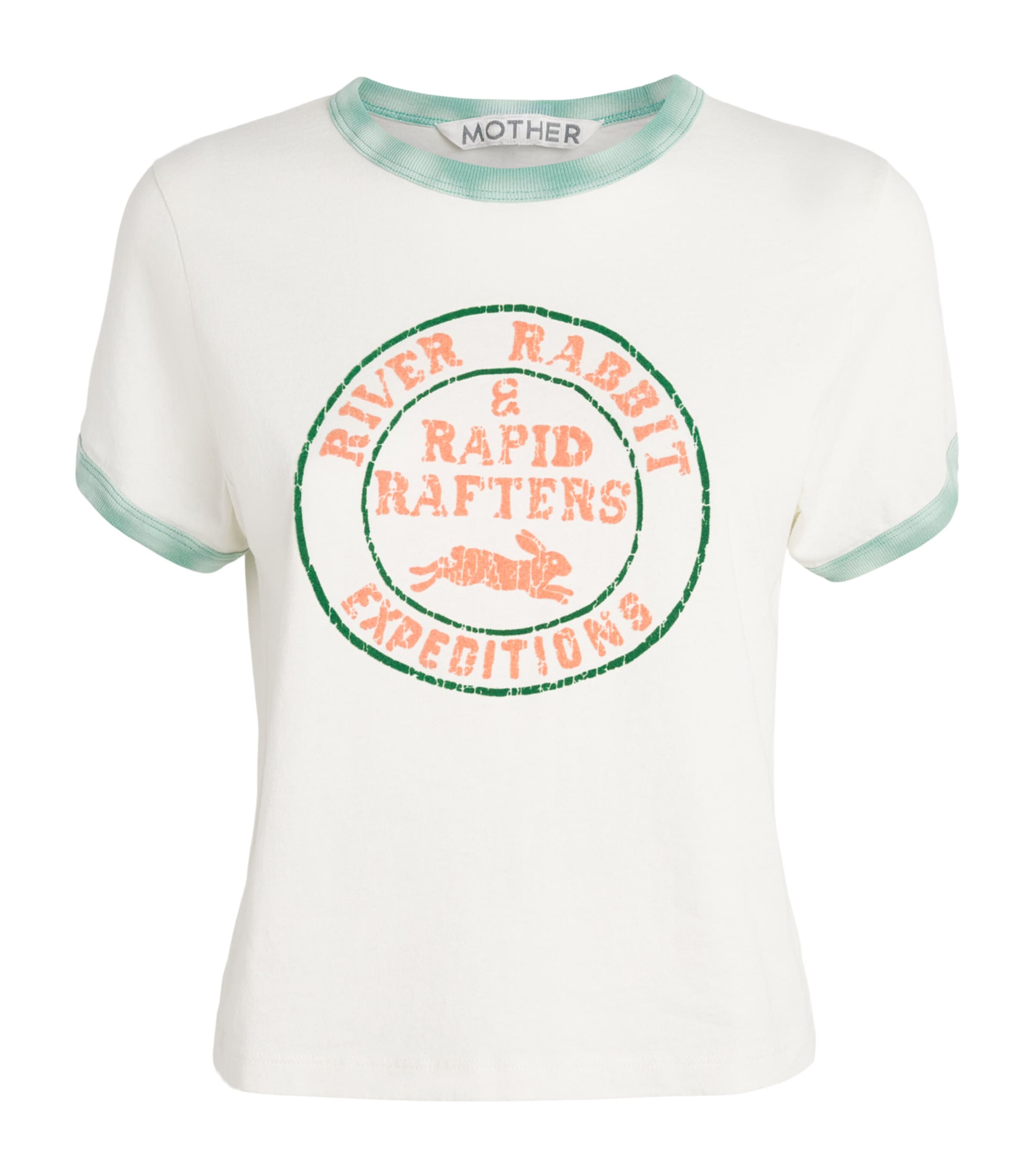 MOTHER Womens Cotton Itty Bitty Graphic T-Shirt Rvb River Rabbi Image 1