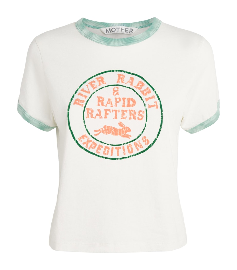 MOTHER Womens Cotton Itty Bitty Graphic T-Shirt Rvb River Rabbi Image 1